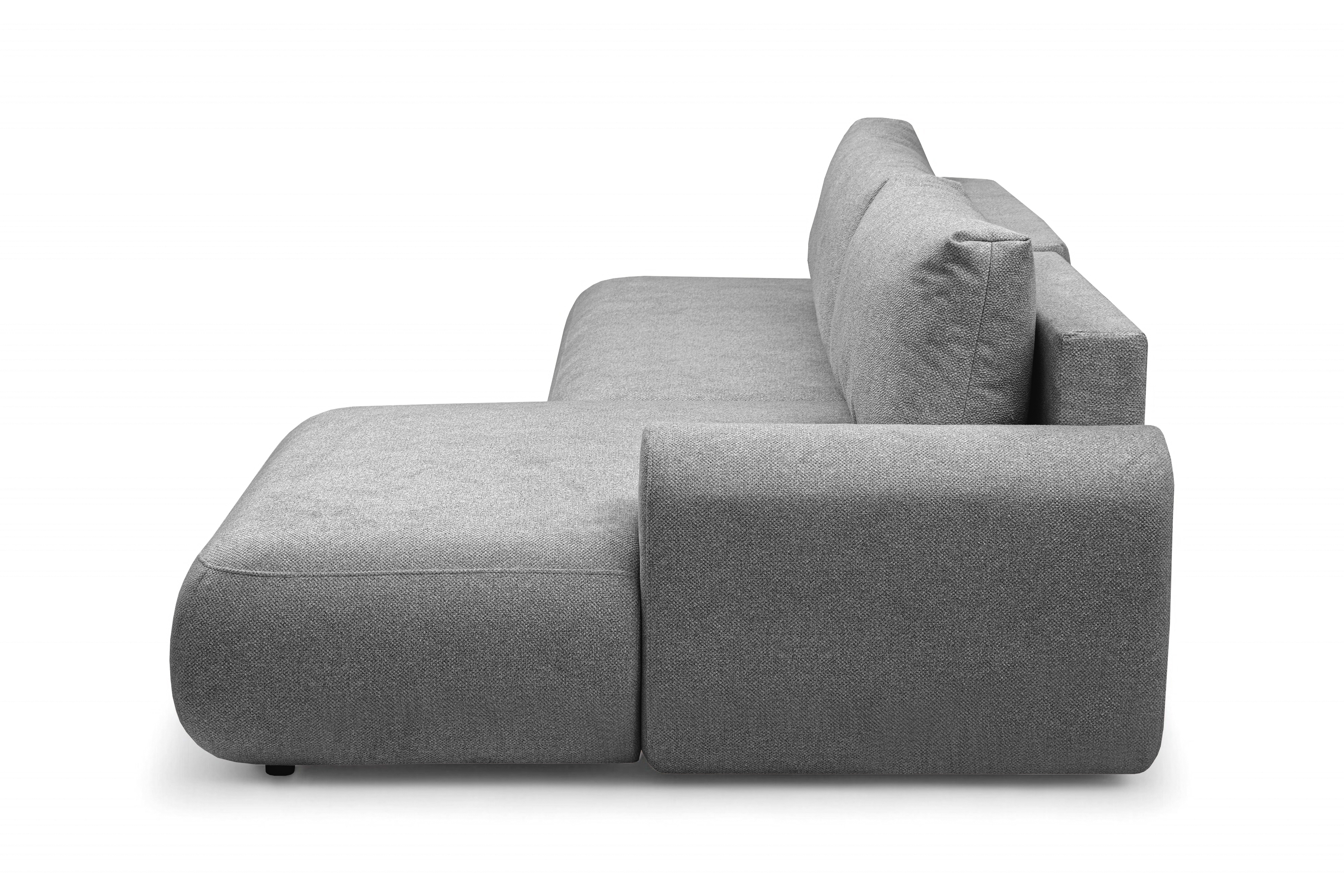 Rozkladacia rohová sedačka Lotulis L II pravá – sivá hydrofóbna pletenina Blur 18 Rohová sedacia súprava Lotulis L s funkciou spánku pravá strana - šedá dzianina hydrofobowa Blur 18