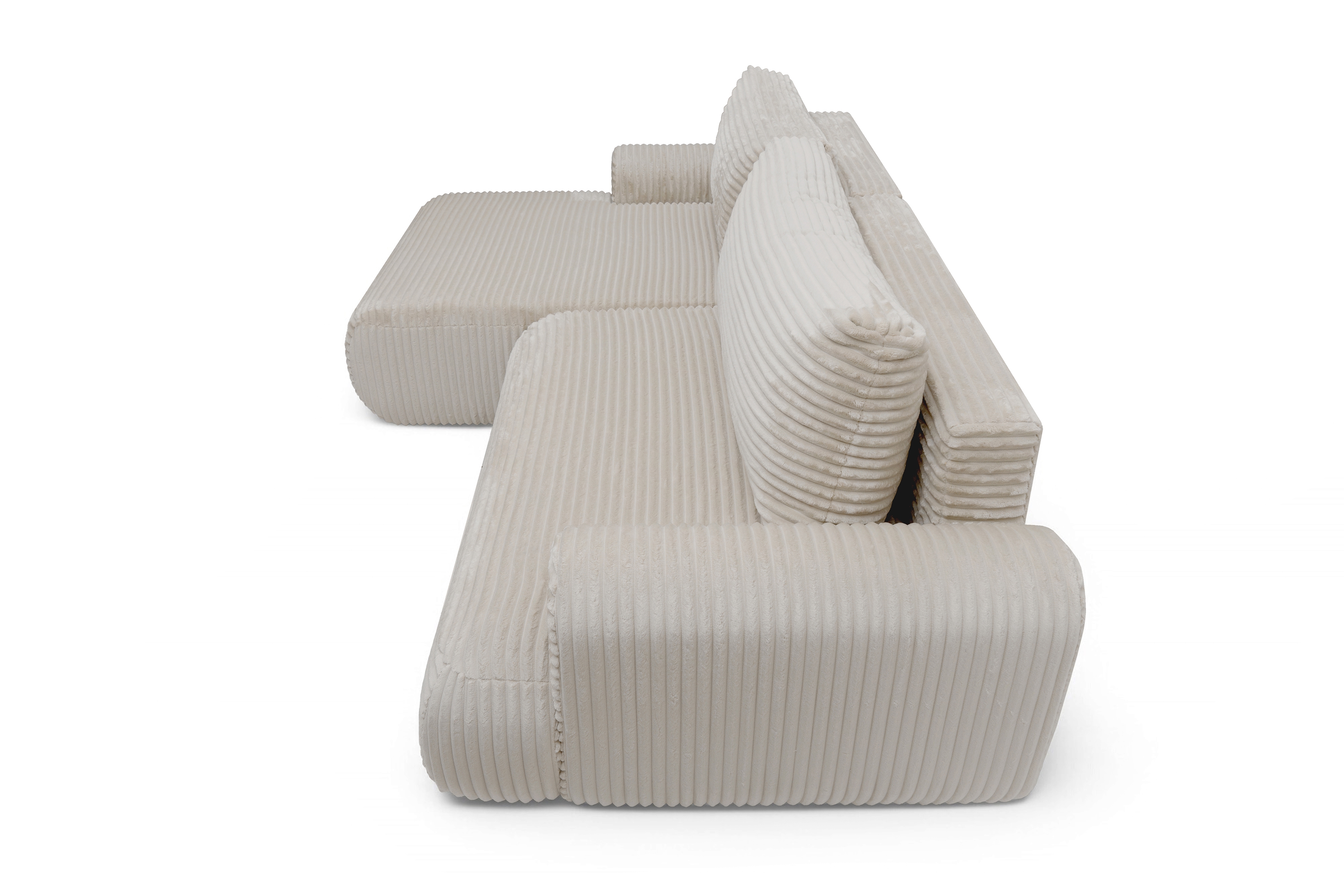 Rozkládací rohová sedací souprava Lotulis Mini levá - krémová Tilia 03 Rohová sedací souprava Lotulis Mini rozkládací levá - Krémový plusz Tilia 03 