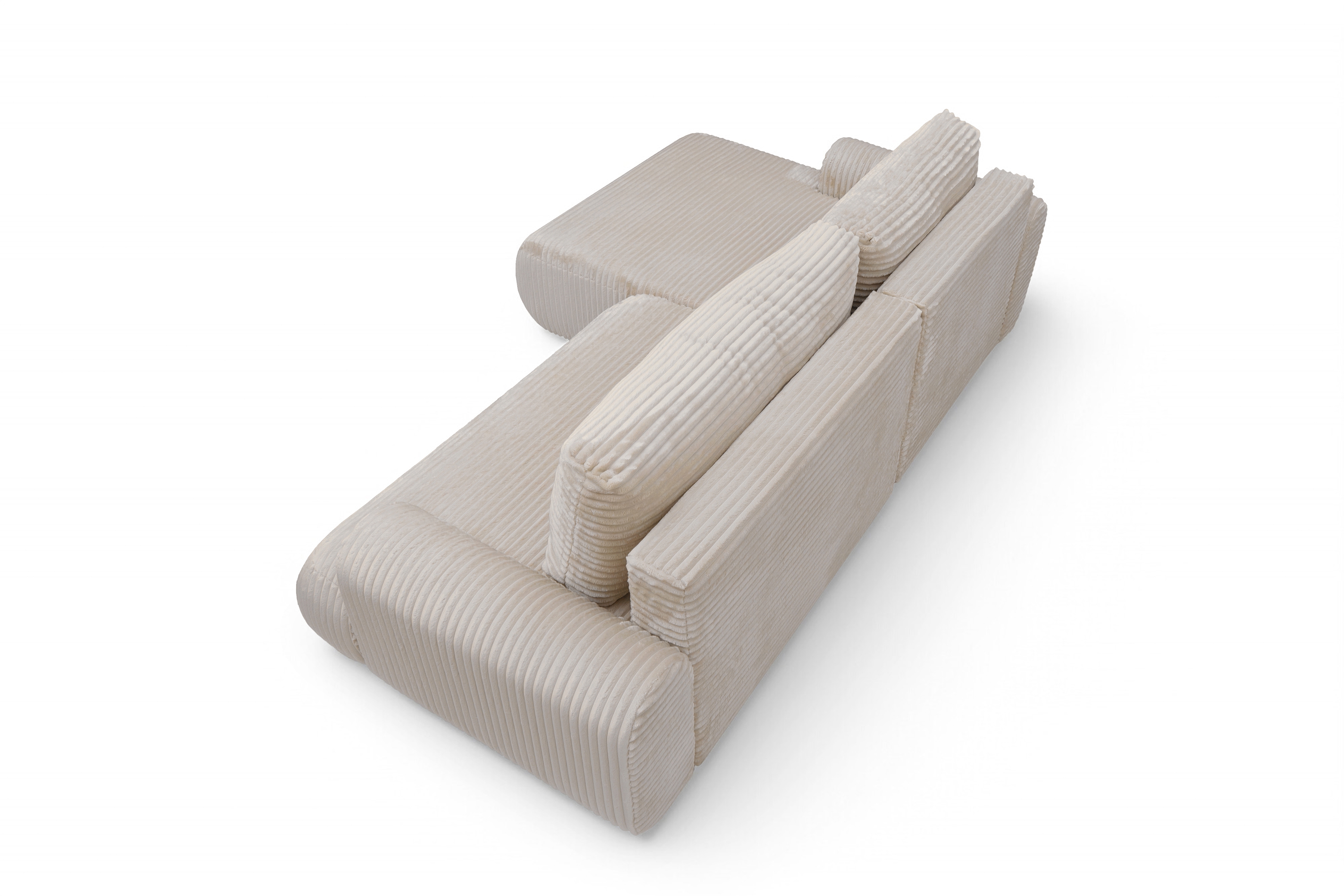 Rozkládací rohová sedací souprava Lotulis Mini levá - krémová Tilia 03 Rohová sedací souprava Lotulis Mini rozkládací levá - Krémový plusz Tilia 03 