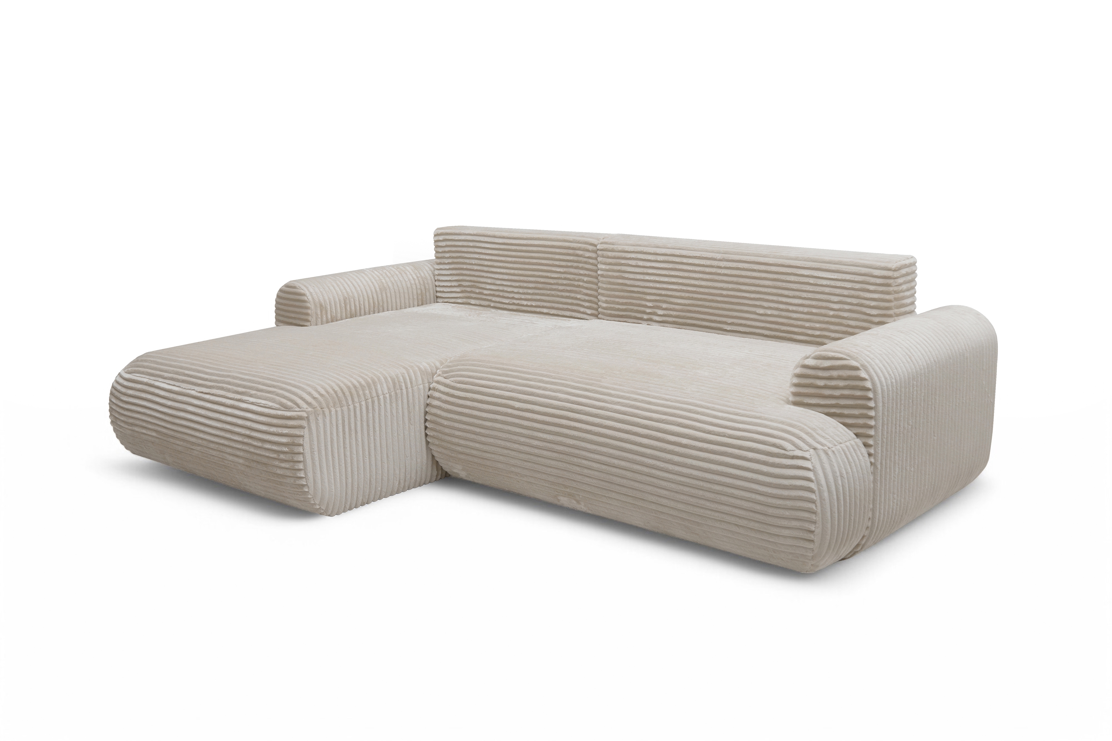 Rozkládací rohová sedací souprava Lotulis Mini levá - krémová Tilia 03 Rohová sedací souprava Lotulis Mini rozkládací levá - Krémový plusz Tilia 03 