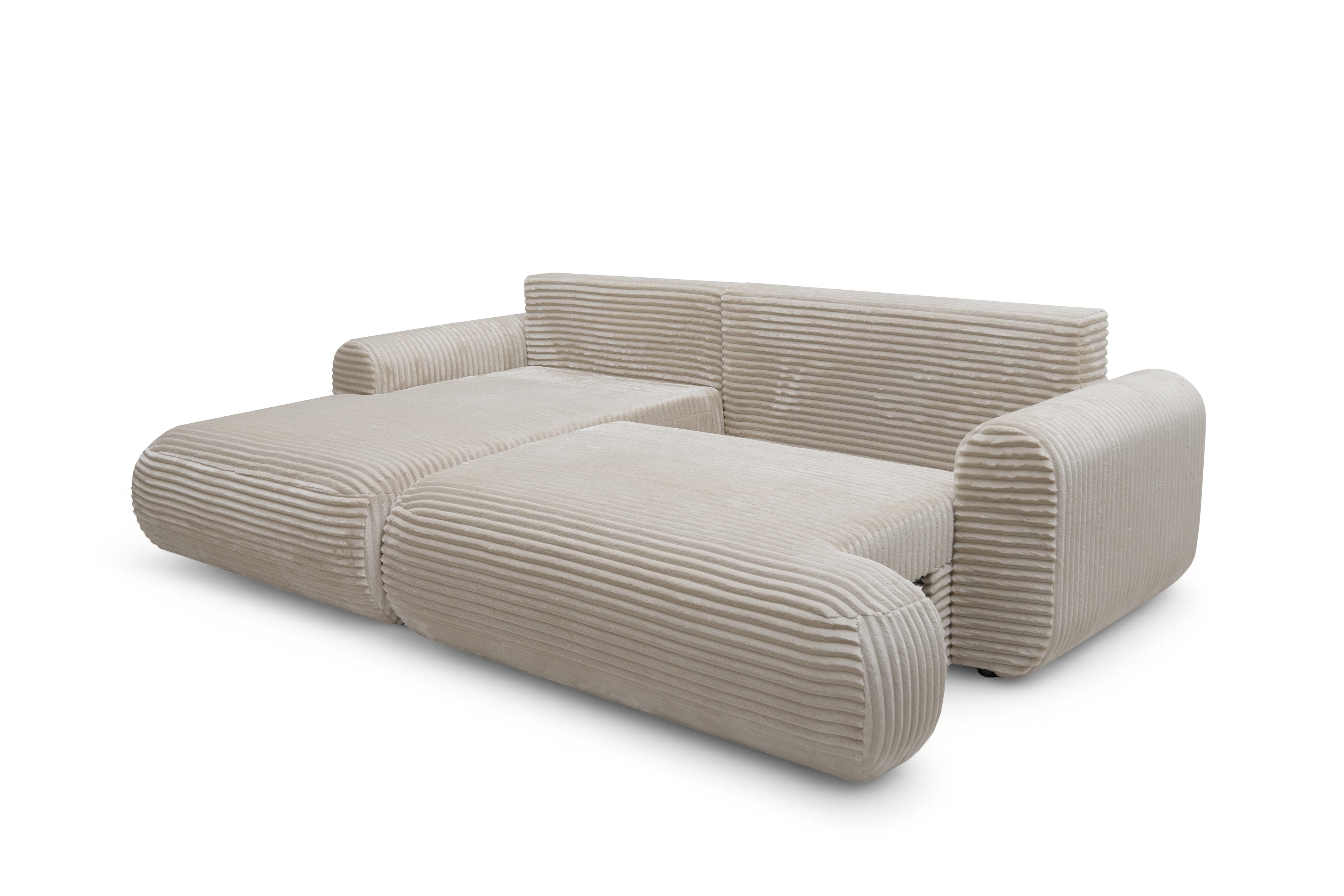 Rozkládací rohová sedací souprava Lotulis Mini levá - krémová Tilia 03 Rohová sedací souprava Lotulis Mini rozkládací levá - Krémový plusz Tilia 03 