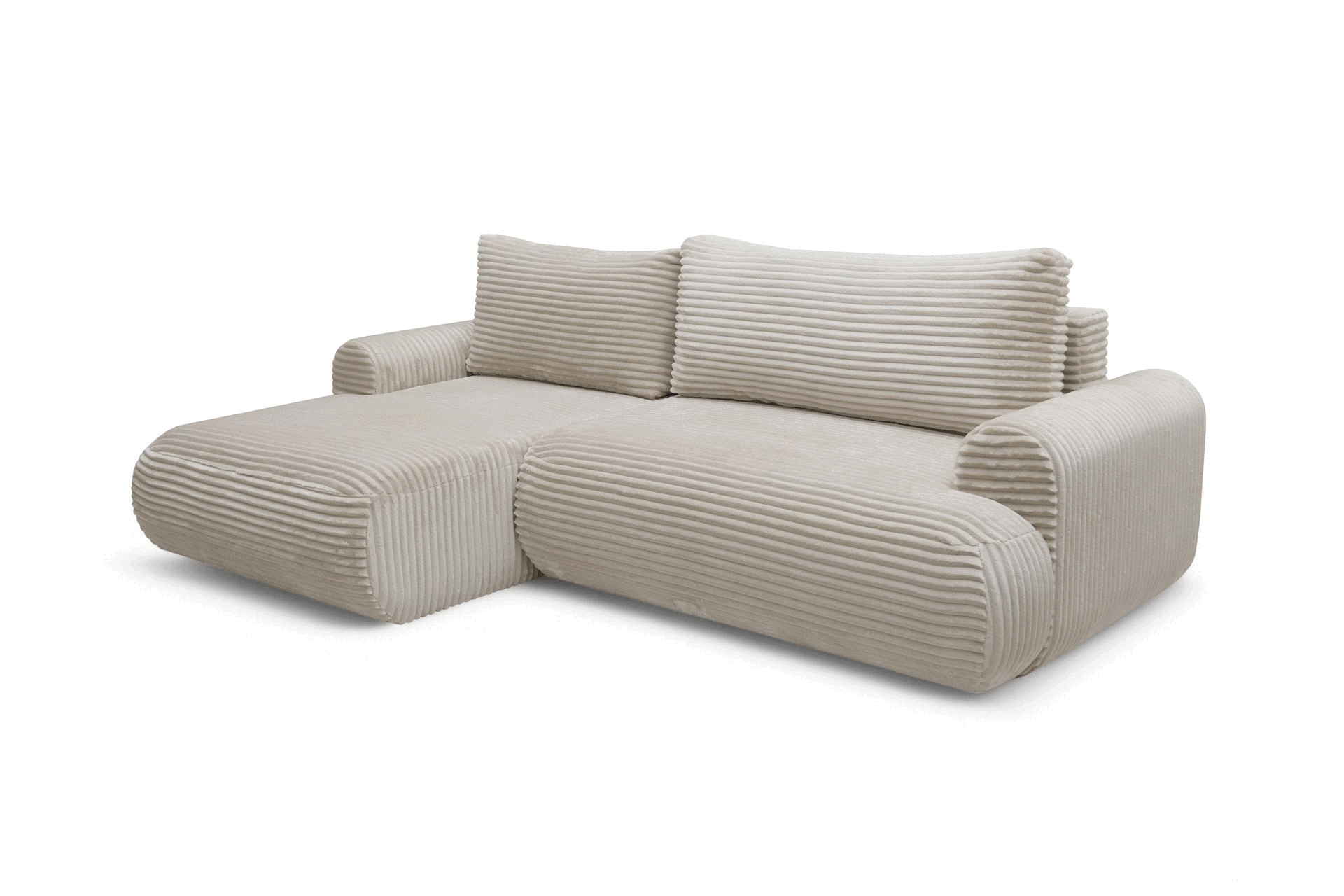 Rozkládací rohová sedací souprava Lotulis Mini levá - krémová Tilia 03 Rohová sedací souprava Lotulis Mini rozkládací levá - Krémový plusz Tilia 03 