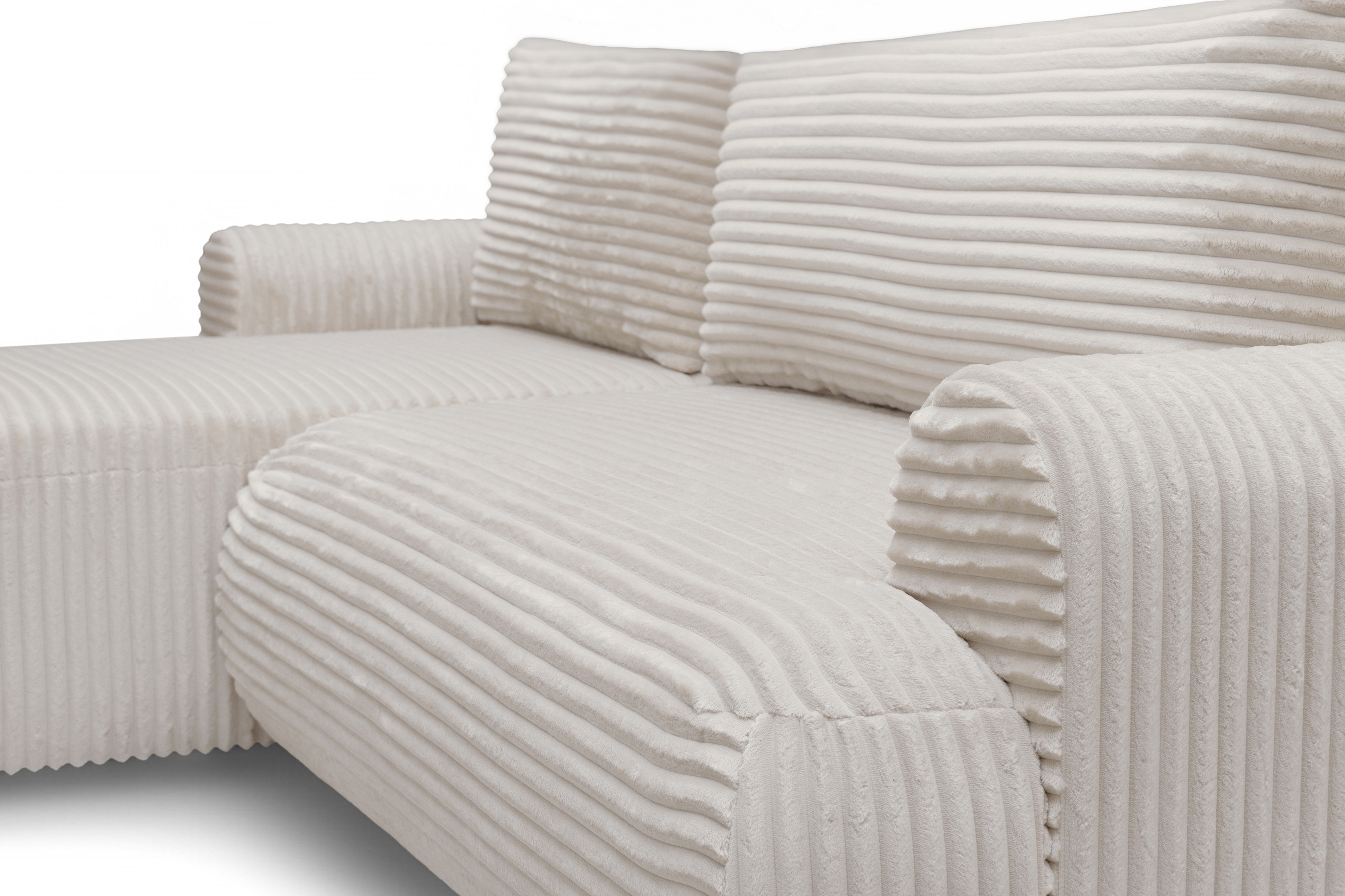 Rozkládací rohová sedací souprava Lotulis Mini levá - krémová Tilia 03 Rohová sedací souprava Lotulis Mini rozkládací levá - Krémový plusz Tilia 03 