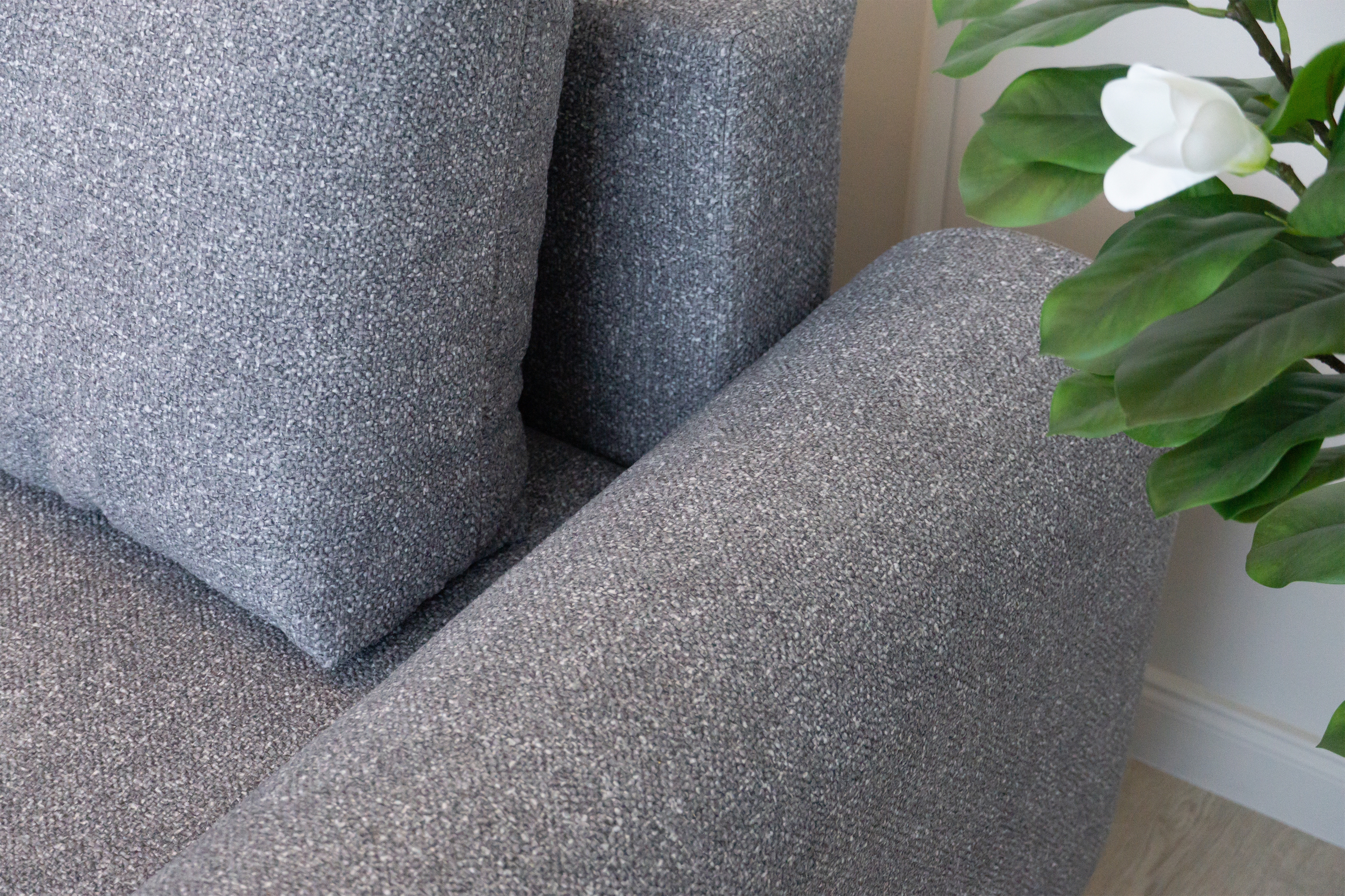 Rozkládací rohová sedací souprava Lotulis Mini levá - šedá Blur 18 Rohová sedací souprava Lotulis Mini rozkládací levá - šedá Pletenina hydrofobowa Blur 18 