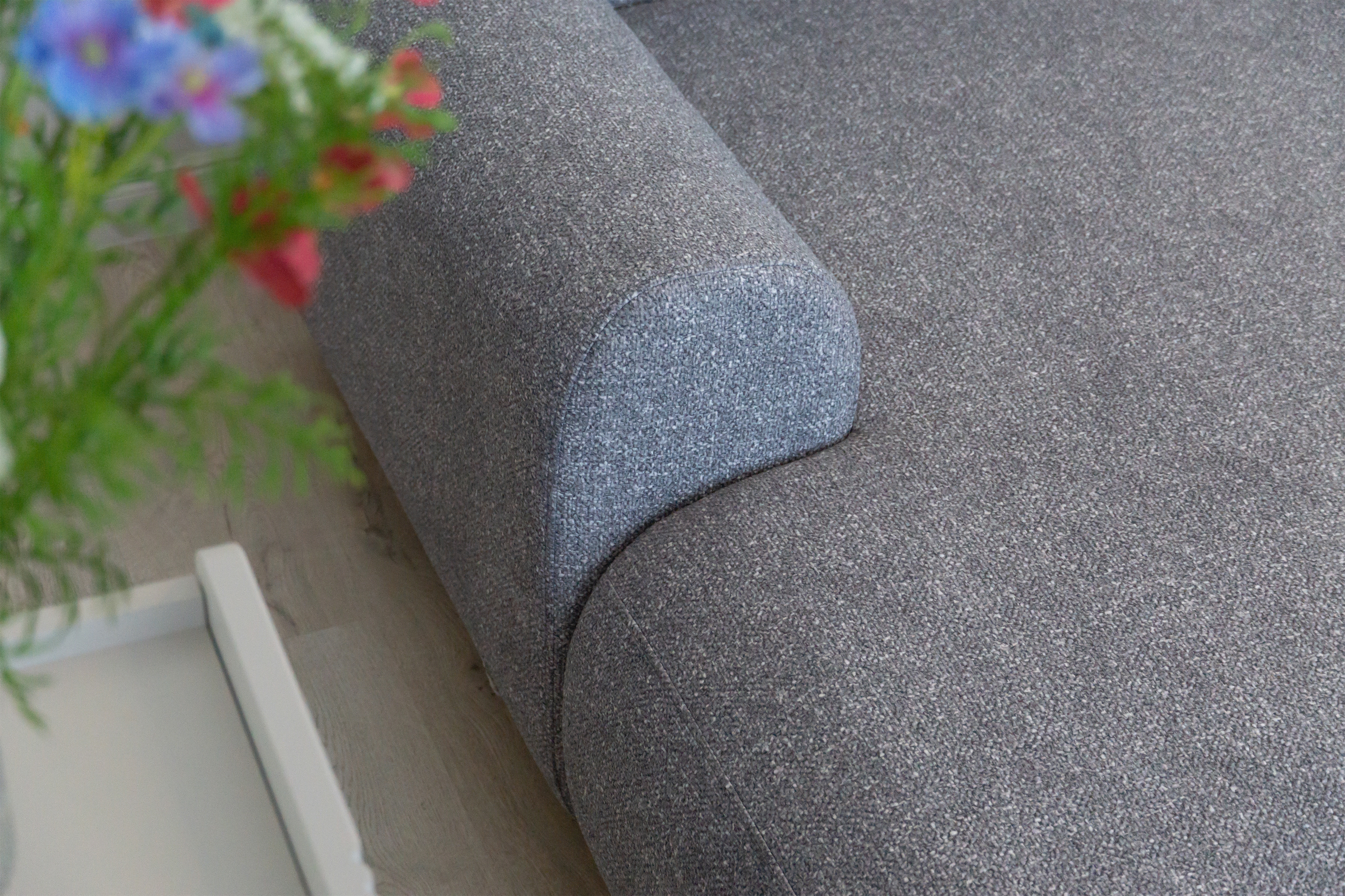 Rozkládací rohová sedací souprava Lotulis Mini levá - šedá Blur 18 Rohová sedací souprava Lotulis Mini rozkládací levá - šedá Pletenina hydrofobowa Blur 18 