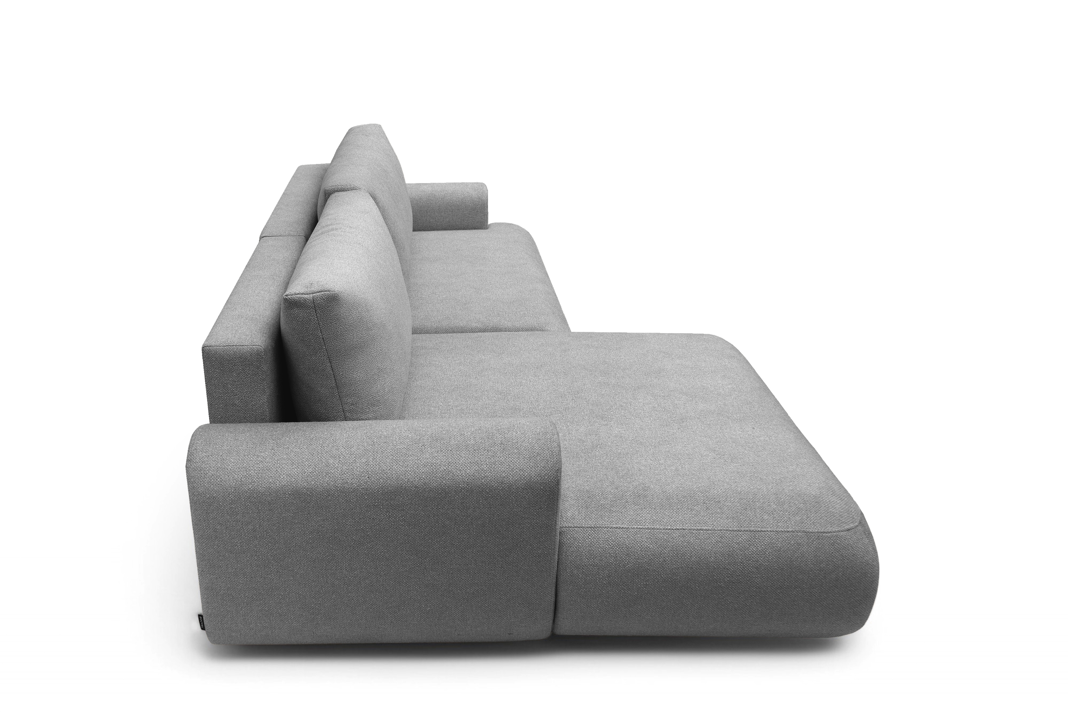 Rozkládací rohová sedací souprava Lotulis Mini levá - šedá Blur 18 Rohová sedací souprava Lotulis Mini rozkládací levá - šedá Pletenina hydrofobowa Blur 18 