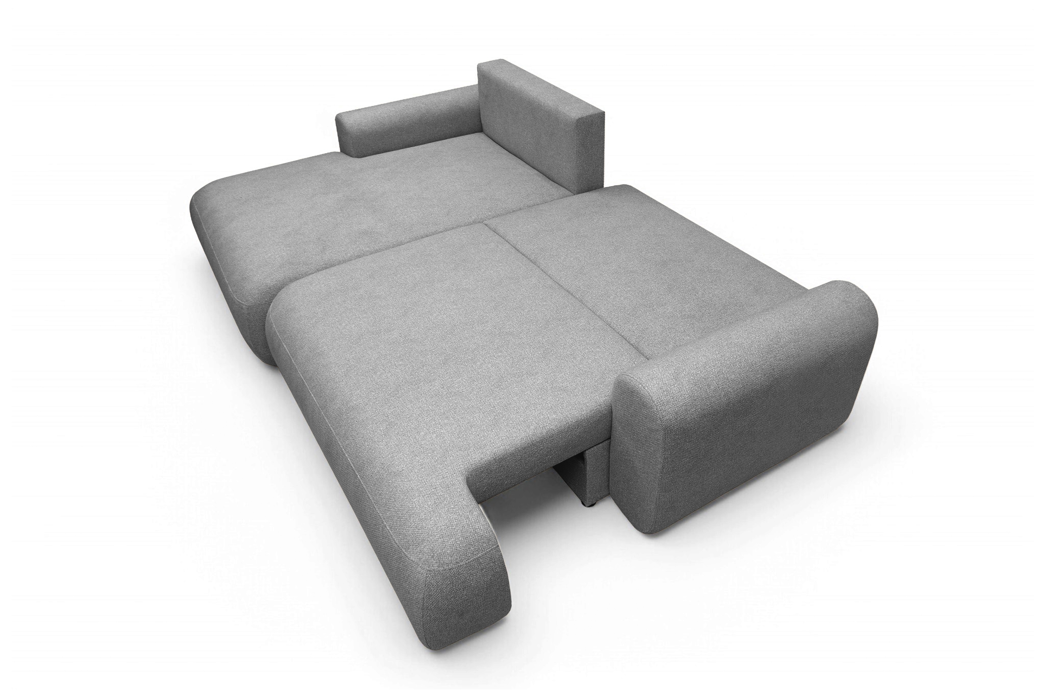 Rozkládací rohová sedací souprava Lotulis Mini levá - šedá Blur 18 Rohová sedací souprava Lotulis Mini rozkládací levá - šedá Pletenina hydrofobowa Blur 18 