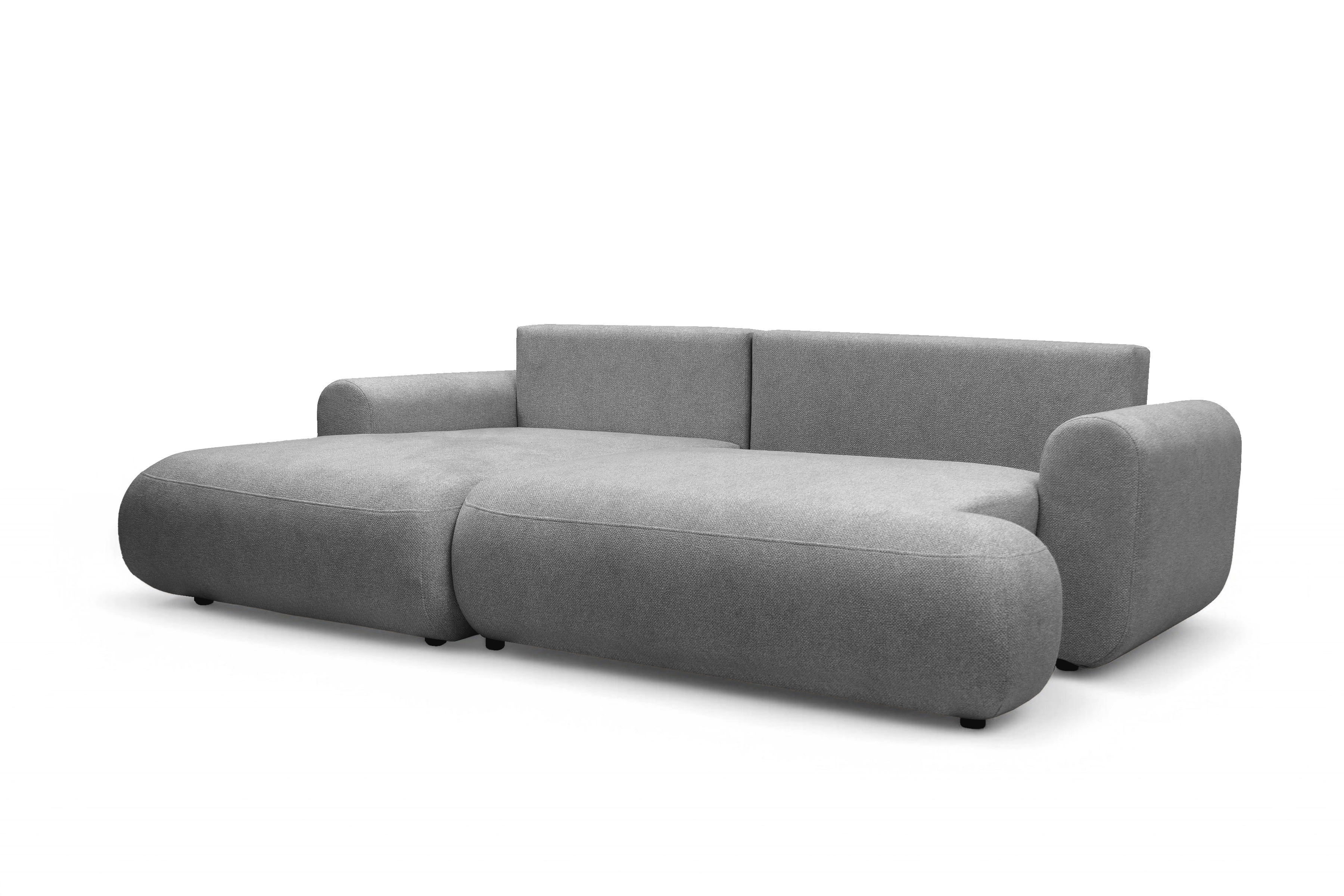 Rozkládací rohová sedací souprava Lotulis Mini levá - šedá Blur 18 Rohová sedací souprava Lotulis Mini rozkládací levá - šedá Pletenina hydrofobowa Blur 18 