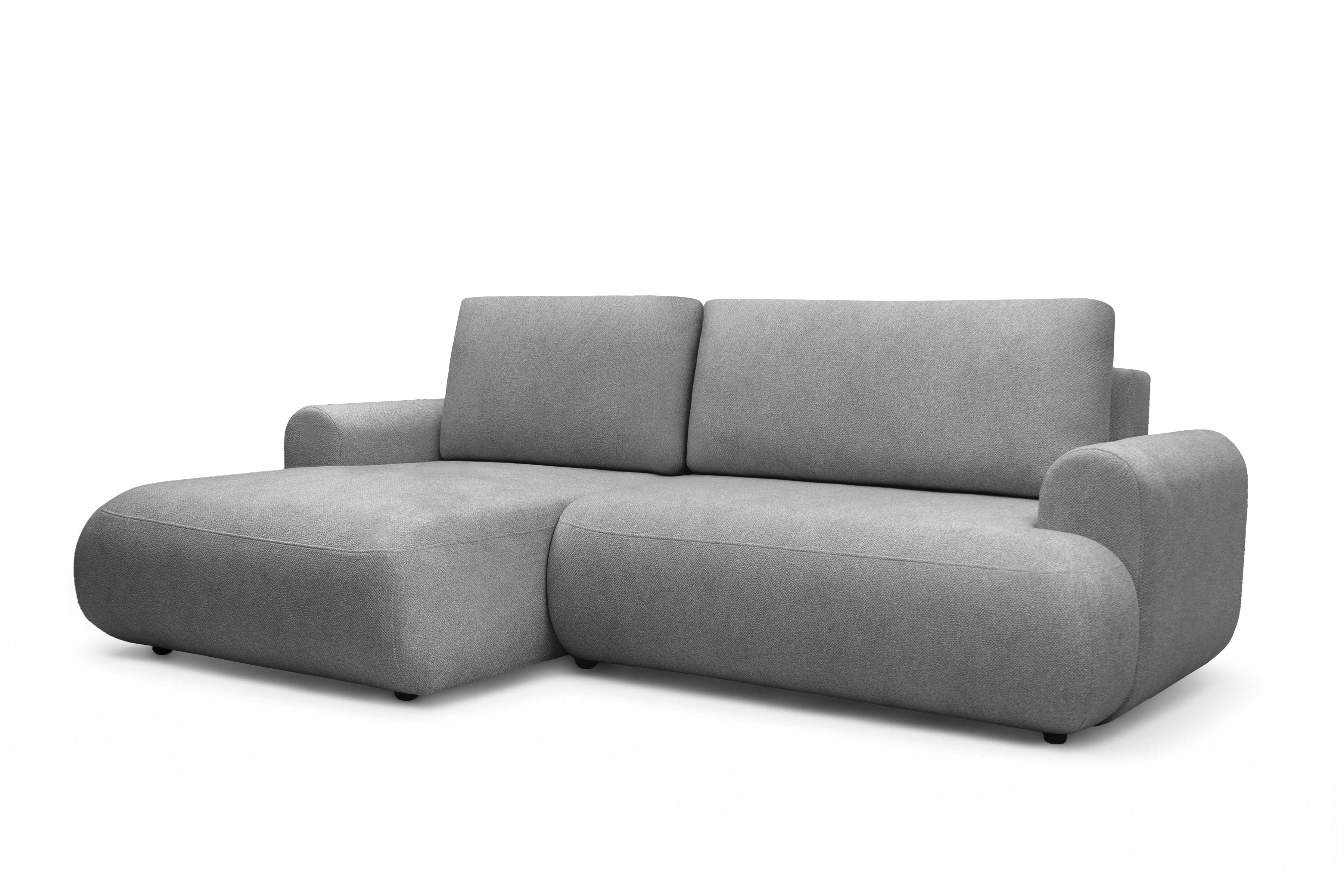 Rozkládací rohová sedací souprava Lotulis Mini levá - šedá Blur 18 Rohová sedací souprava Lotulis Mini rozkládací levá - šedá Pletenina hydrofobowa Blur 18 