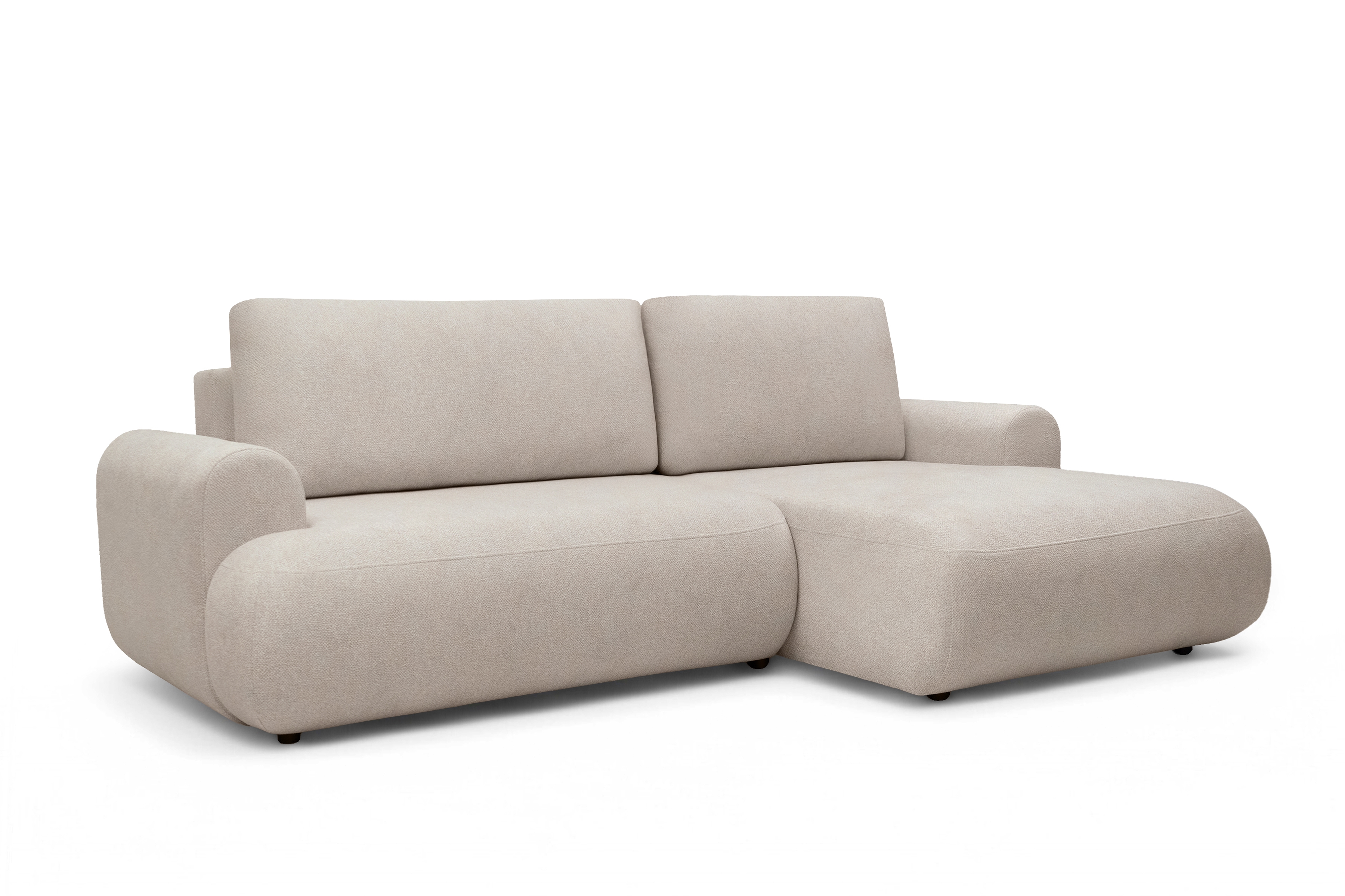 Rozkládací rohová sedací souprava Lotulis Mini pravá - krémová Blur 01 Rohová sedací souprava Lotulis Mini rozkládací pravá - kremowa Pletenina hydrofobowa Blur 01