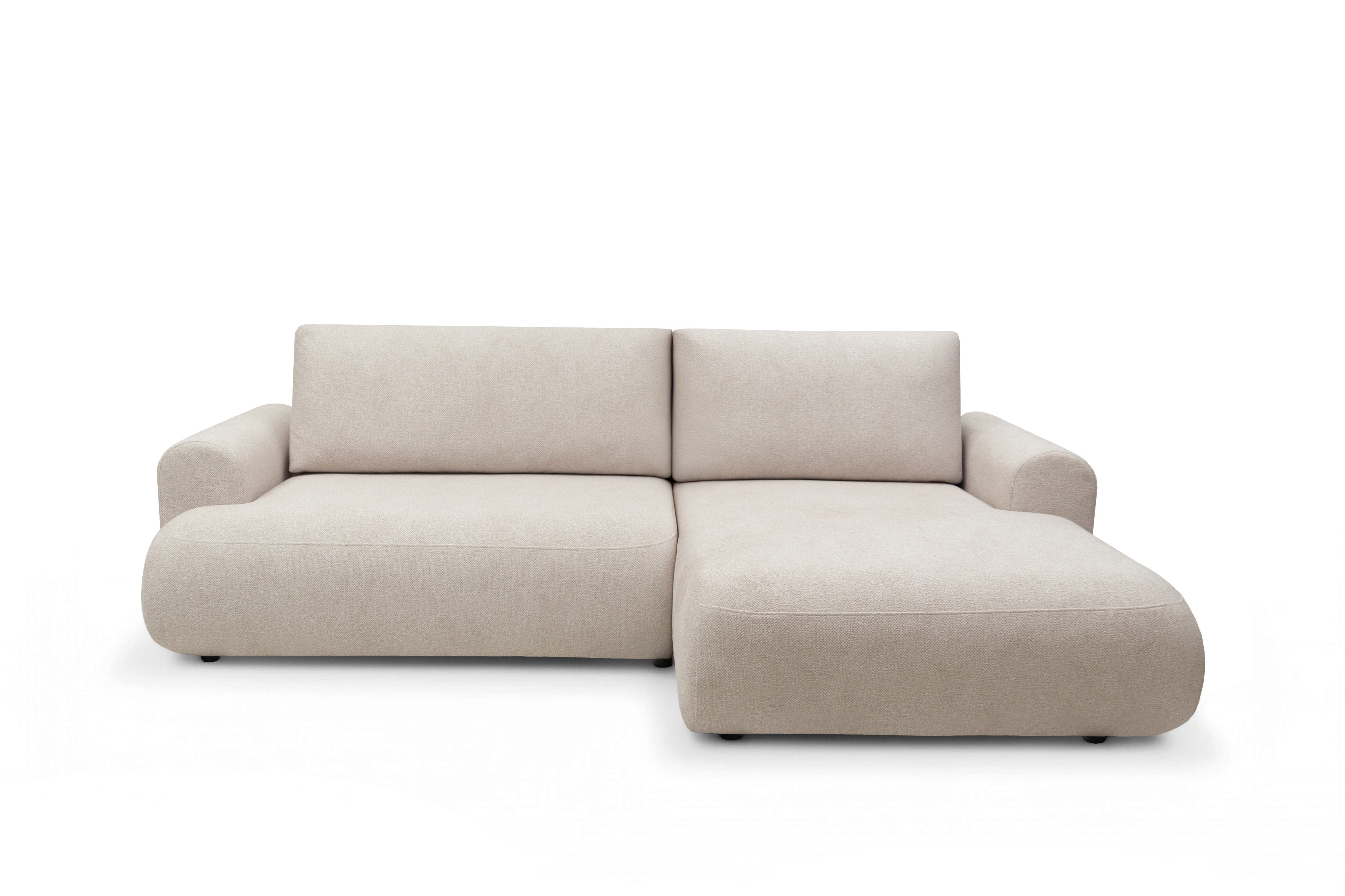 Rozkládací rohová sedací souprava Lotulis Mini pravá - krémová Blur 01 Rohová sedací souprava Lotulis Mini rozkládací pravá - kremowa Pletenina hydrofobowa Blur 01