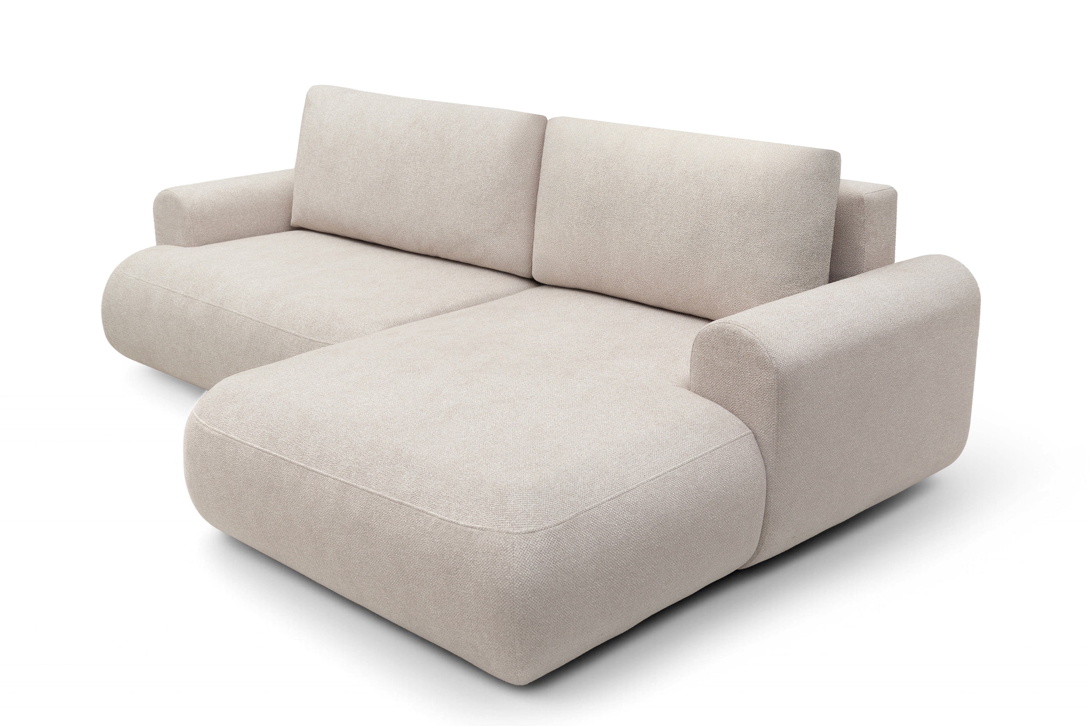 Rozkládací rohová sedací souprava Lotulis Mini pravá - krémová Blur 01 Rohová sedací souprava Lotulis Mini rozkládací pravá - kremowa Pletenina hydrofobowa Blur 01