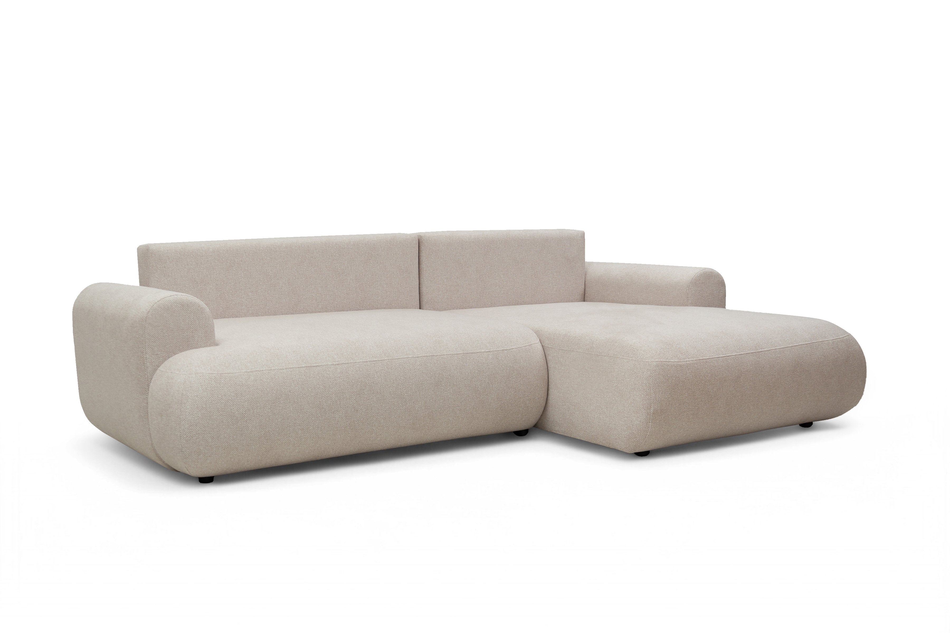 Rozkládací rohová sedací souprava Lotulis Mini pravá - krémová Blur 01 Rohová sedací souprava Lotulis Mini rozkládací pravá - kremowa Pletenina hydrofobowa Blur 01