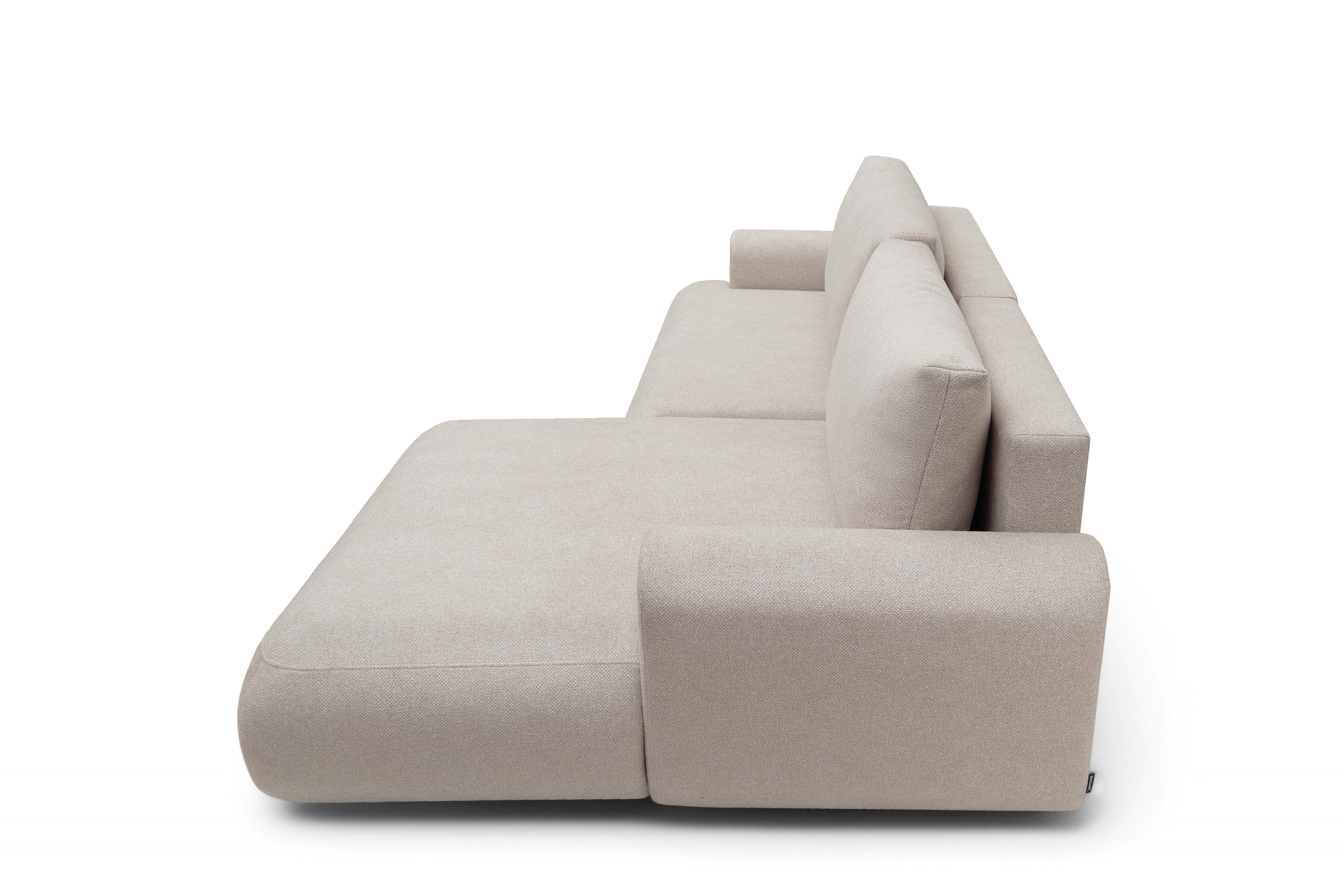 Rozkládací rohová sedací souprava Lotulis Mini pravá - krémová Blur 01 Rohová sedací souprava Lotulis Mini rozkládací pravá - kremowa Pletenina hydrofobowa Blur 01