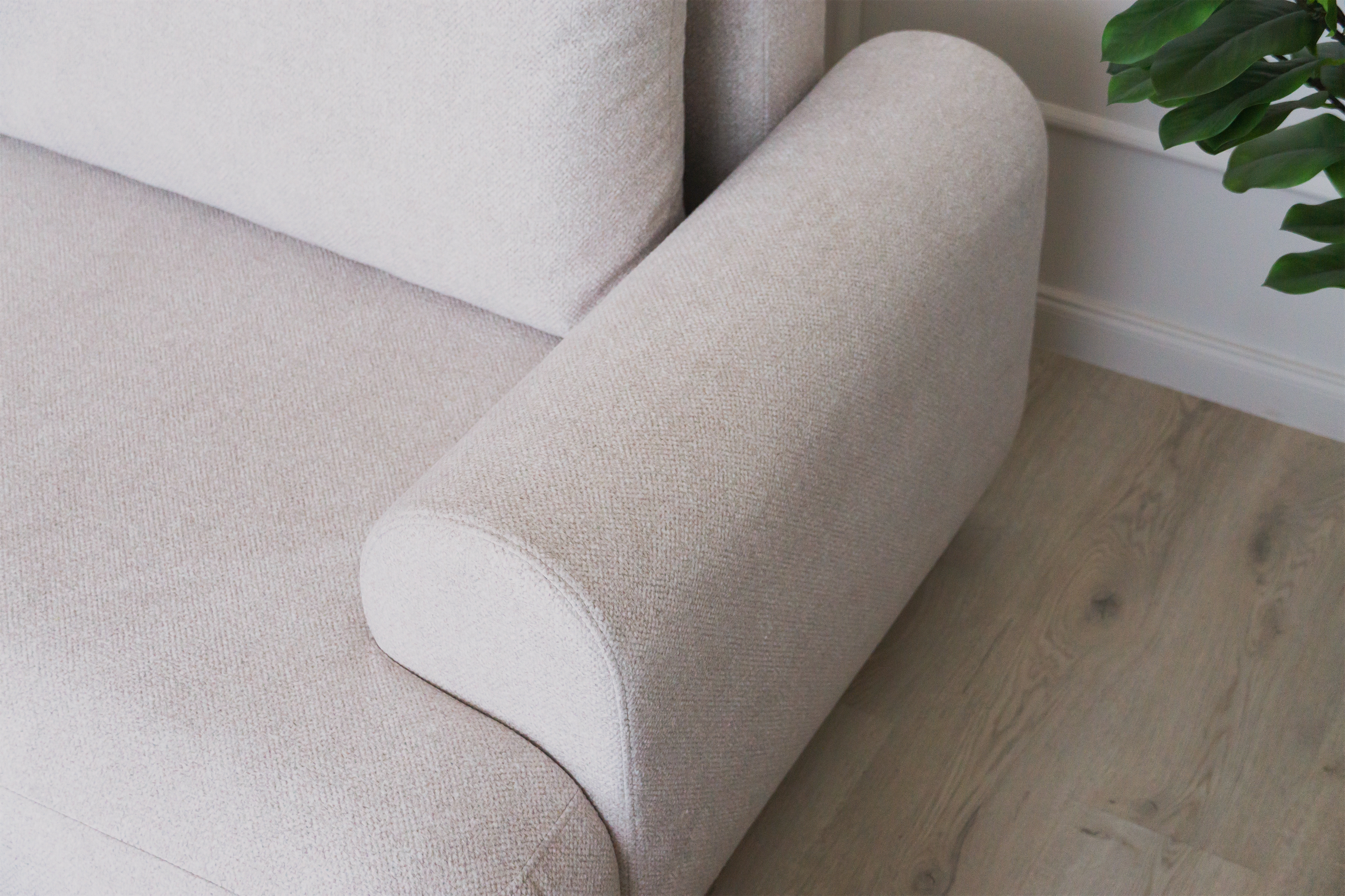 Rozkládací rohová sedací souprava Lotulis Mini pravá - krémová Blur 01 Rohová sedací souprava Lotulis Mini rozkládací pravá - kremowa Pletenina hydrofobowa Blur 01