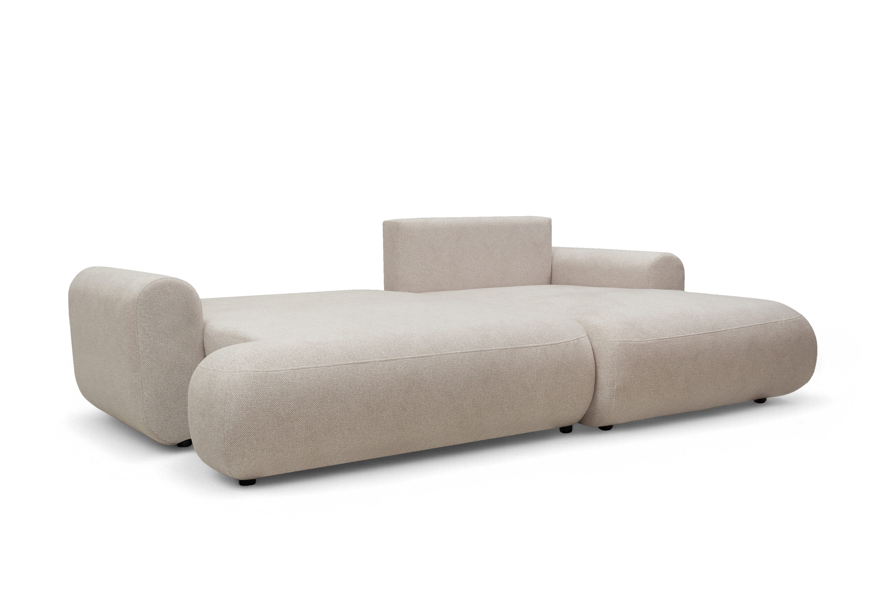 Rozkládací rohová sedací souprava Lotulis Mini pravá - krémová Blur 01 Rohová sedací souprava Lotulis Mini rozkládací pravá - kremowa Pletenina hydrofobowa Blur 01