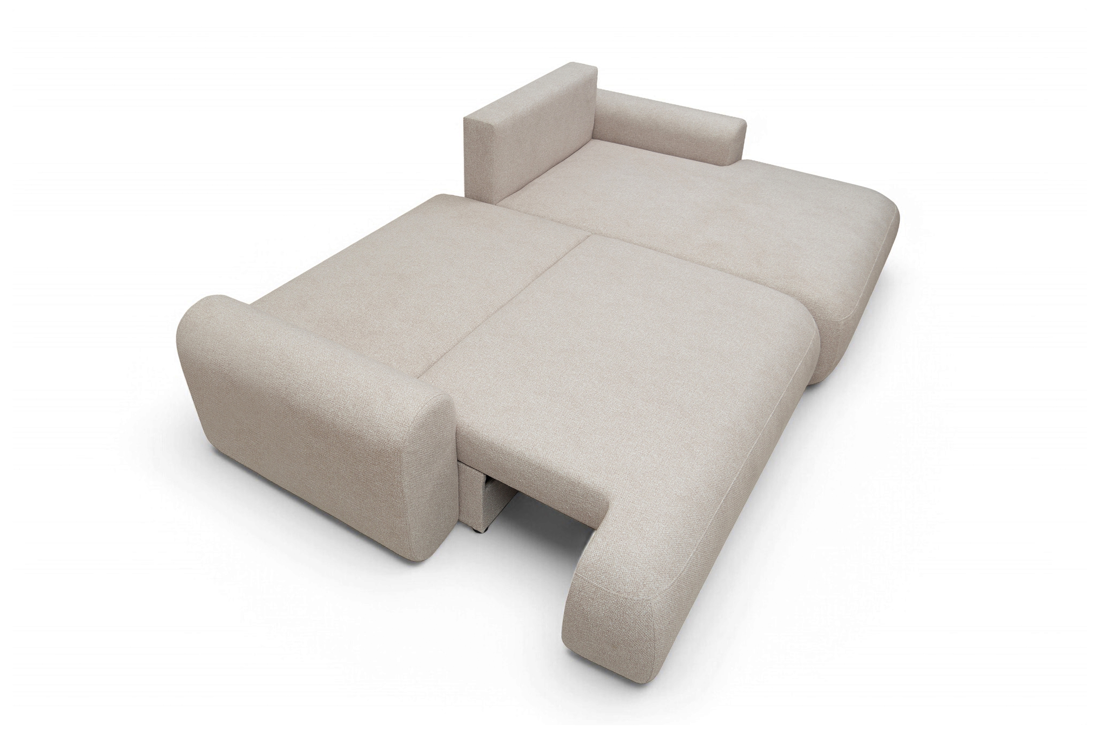 Rozkládací rohová sedací souprava Lotulis Mini pravá - krémová Blur 01 Rohová sedací souprava Lotulis Mini rozkládací pravá - kremowa Pletenina hydrofobowa Blur 01