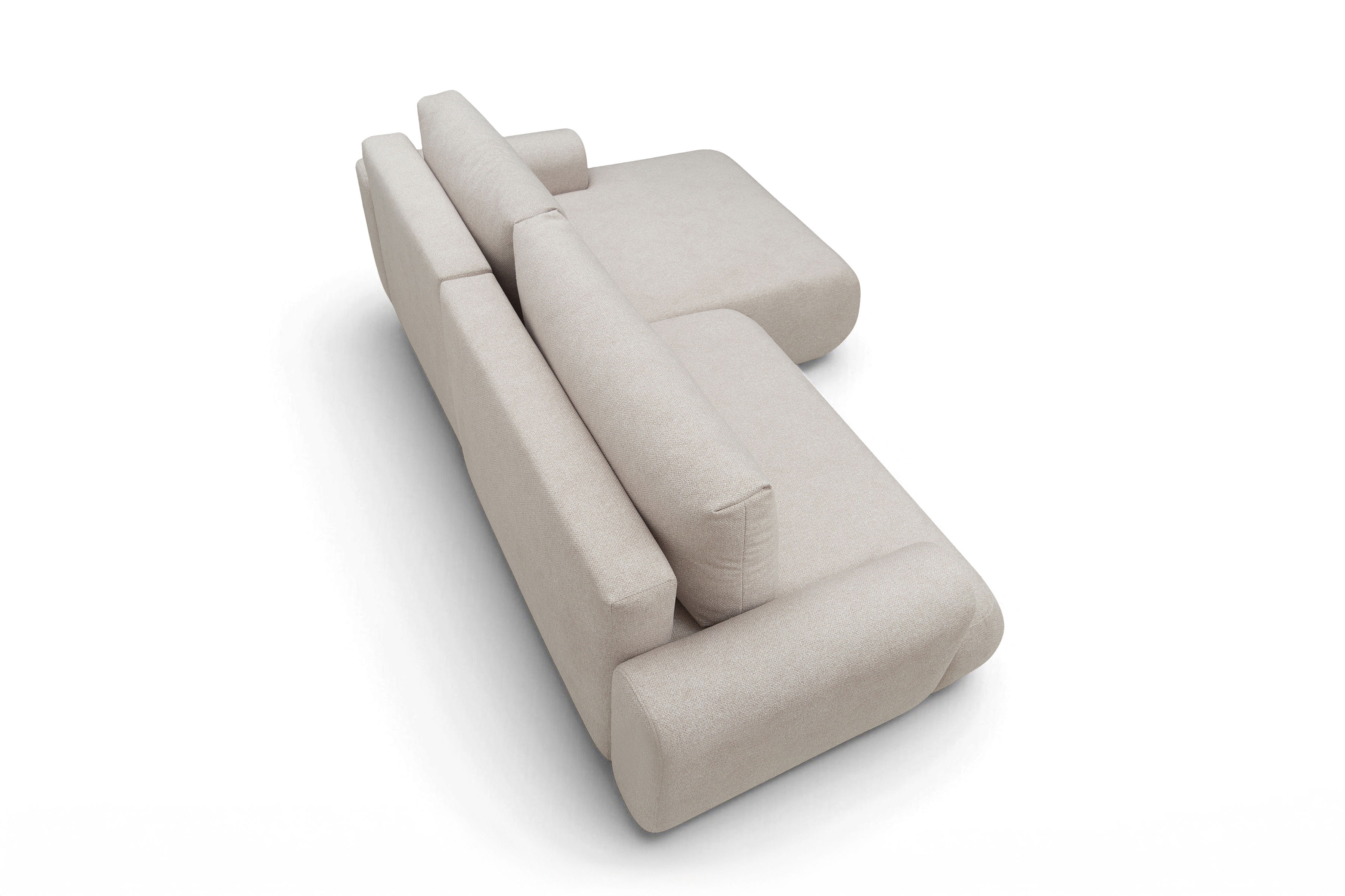 Rozkládací rohová sedací souprava Lotulis Mini pravá - krémová Blur 01 Rohová sedací souprava Lotulis Mini rozkládací pravá - kremowa Pletenina hydrofobowa Blur 01