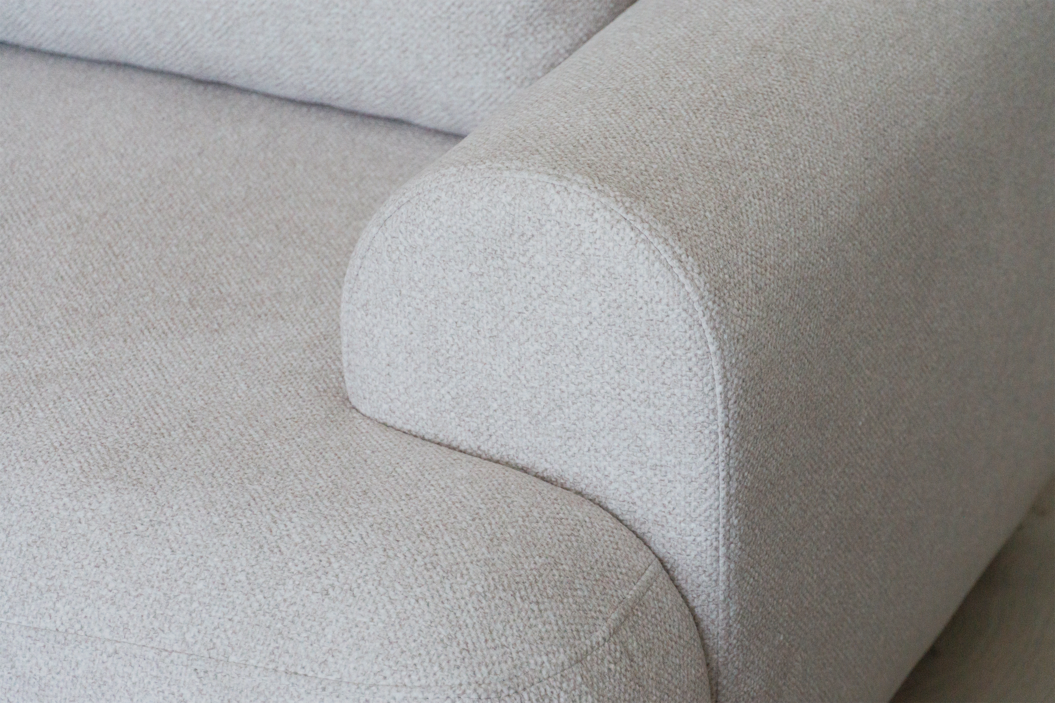 Rozkládací rohová sedací souprava Lotulis Mini pravá - krémová Blur 01 Rohová sedací souprava Lotulis Mini rozkládací pravá - kremowa Pletenina hydrofobowa Blur 01