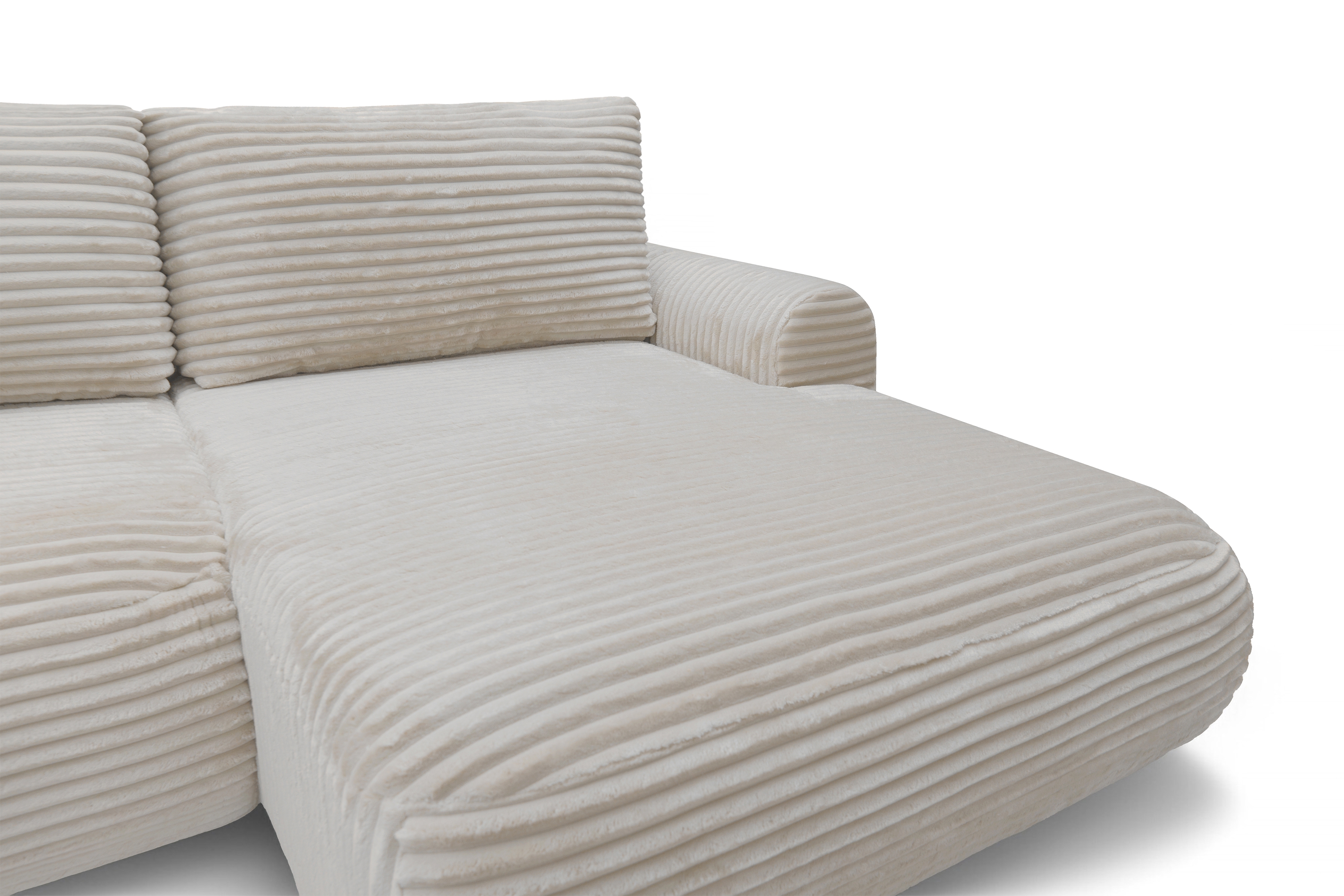 Rohová sedacia súprava Lotulis Mini pravá s rozkladom - krémový zamat Tilia 03 Rohová sedacia súprava Lotulis Mini s funkciou spánku pravá strana - Krémový plusz Tilia 03