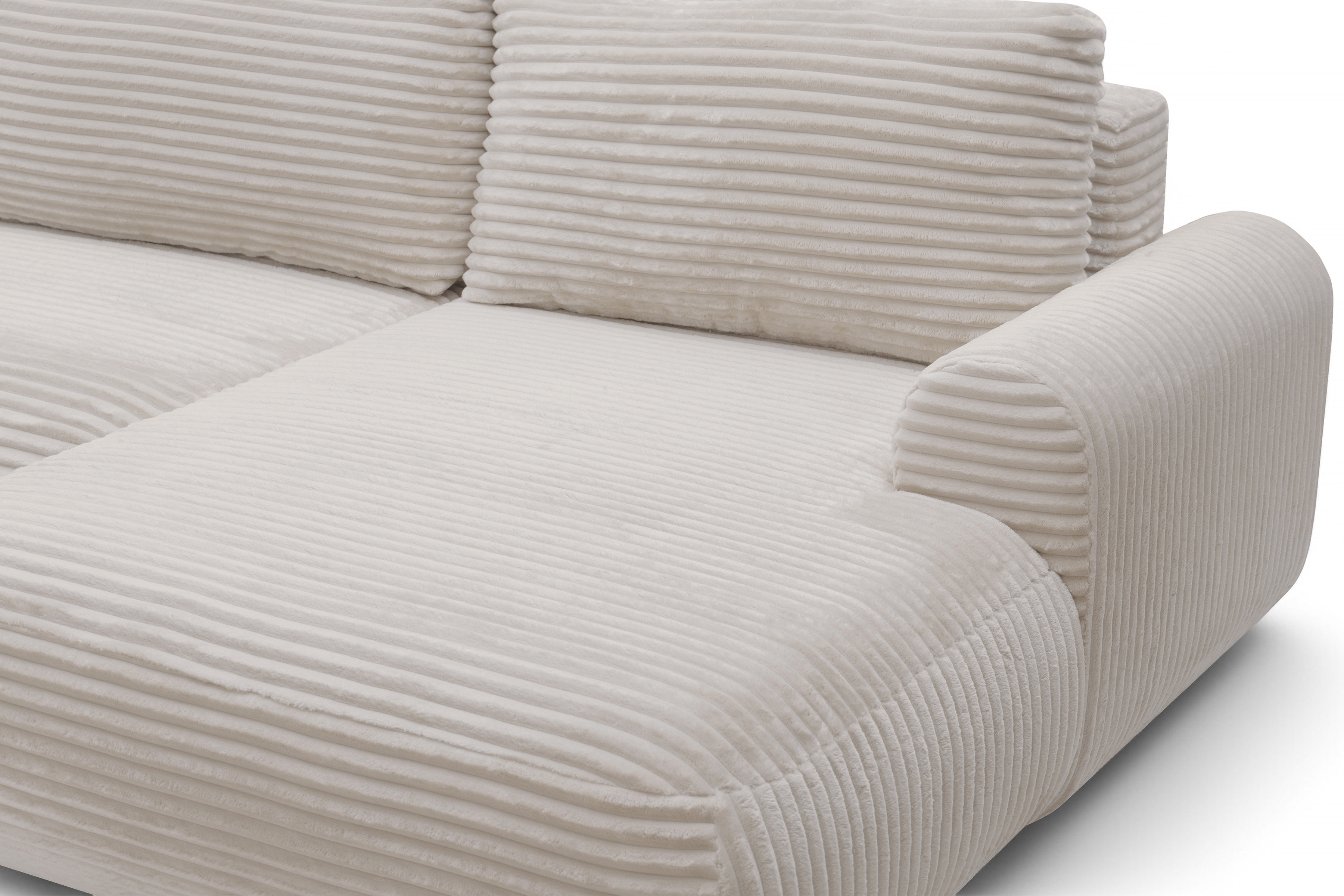 Rohová sedacia súprava Lotulis Mini pravá s rozkladom - krémový zamat Tilia 03 Rohová sedacia súprava Lotulis Mini s funkciou spánku pravá strana - Krémový plusz Tilia 03