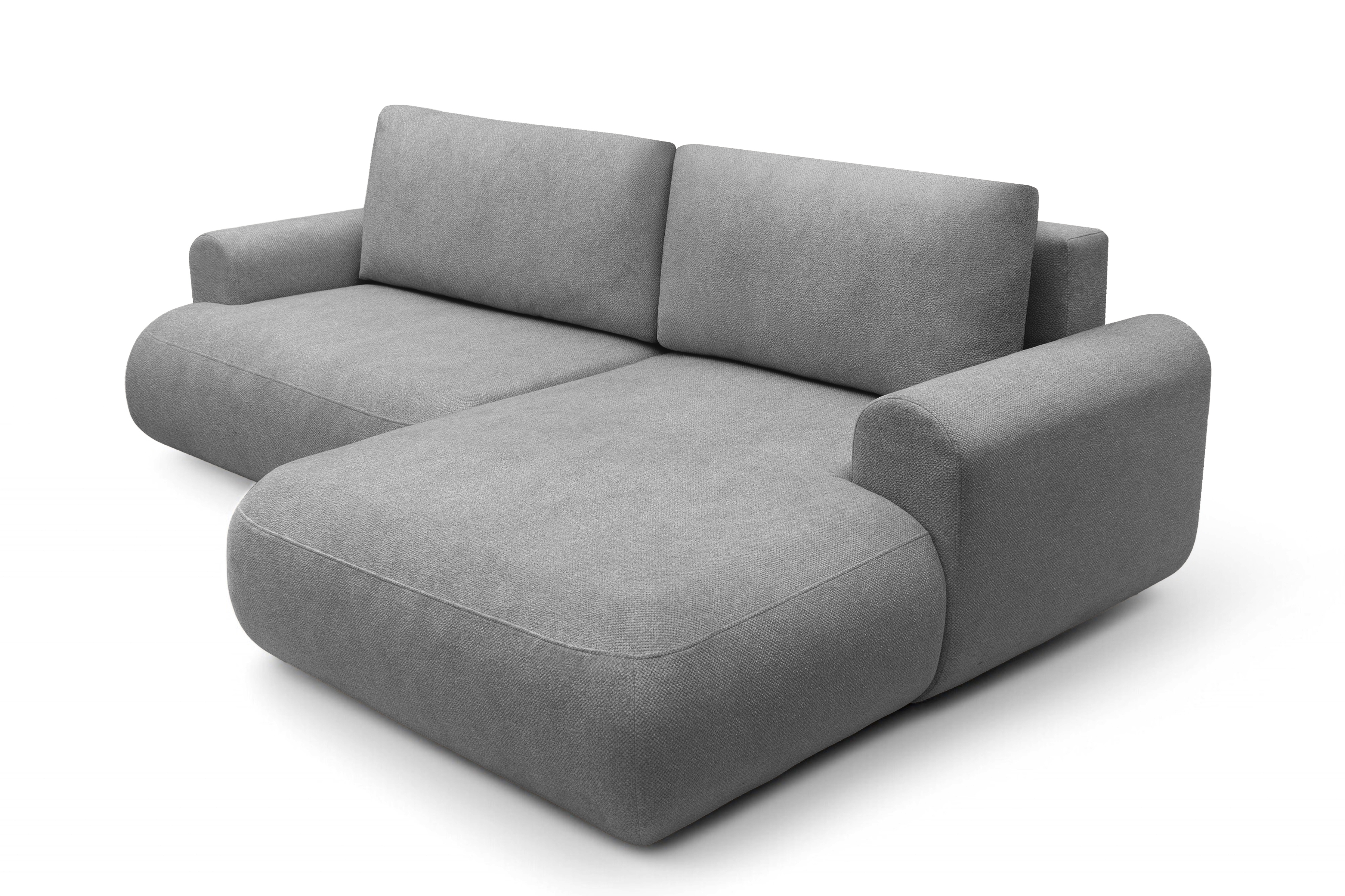 Rozkládací rohová sedací souprava Lotulis Mini pravá - šedá Blur 18 Rohová sedací souprava Lotulis Mini rozkládací pravá - šedá Pletenina hydrofobowa Blur 18