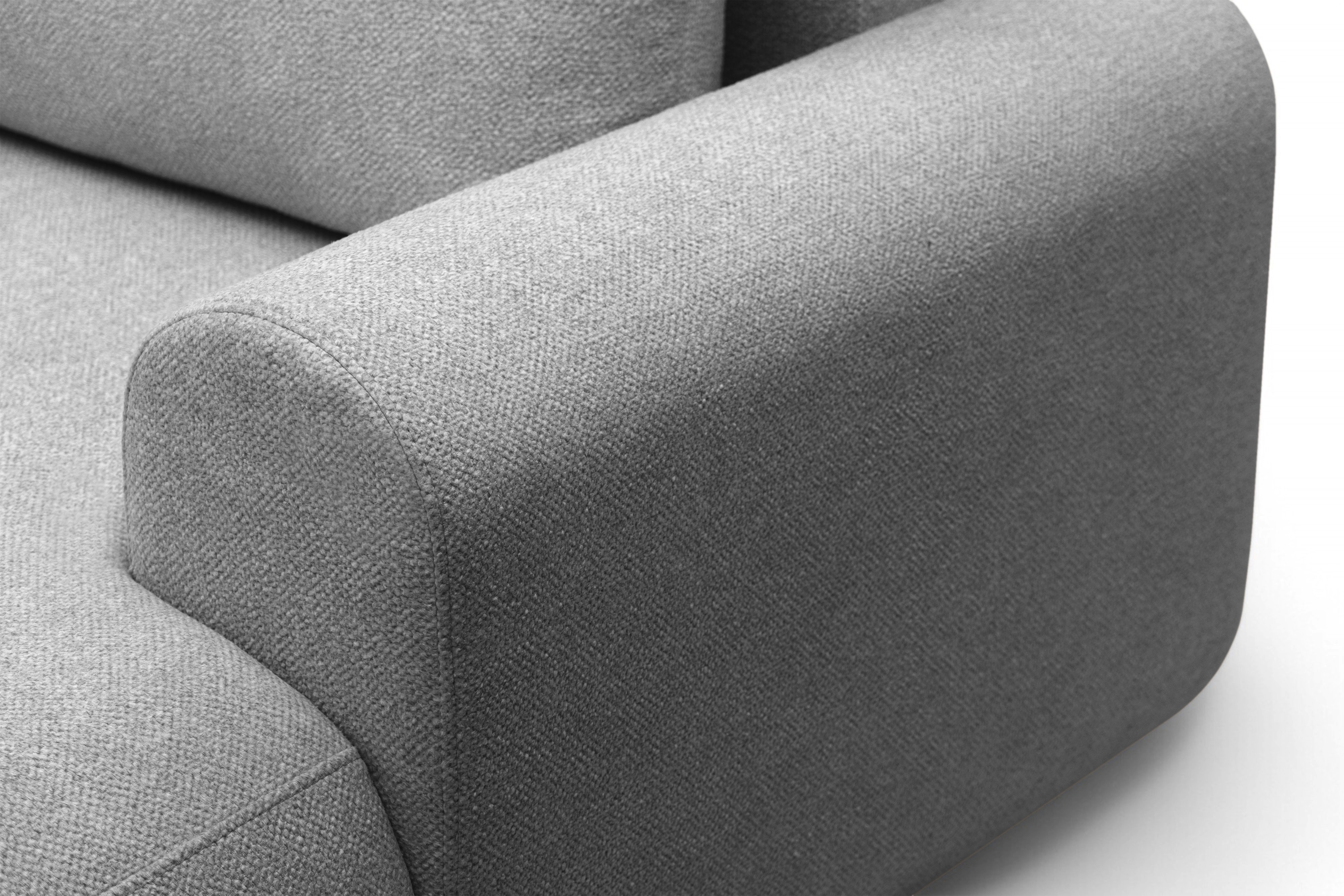 Rozkládací rohová sedací souprava Lotulis Mini pravá - šedá Blur 18 Rohová sedací souprava Lotulis Mini rozkládací pravá - šedá Pletenina hydrofobowa Blur 18