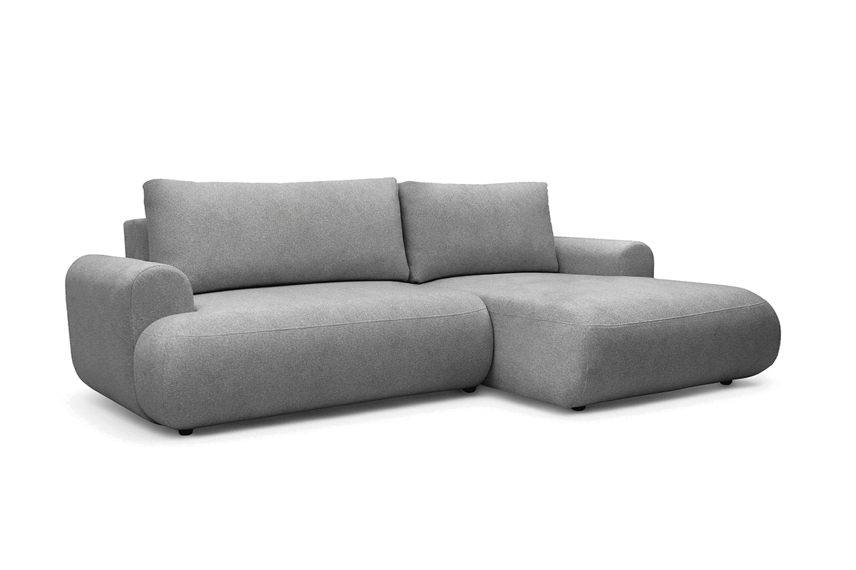 Rozkládací rohová sedací souprava Lotulis Mini pravá - šedá Blur 18 Rohová sedací souprava Lotulis Mini rozkládací pravá - šedá Pletenina hydrofobowa Blur 18