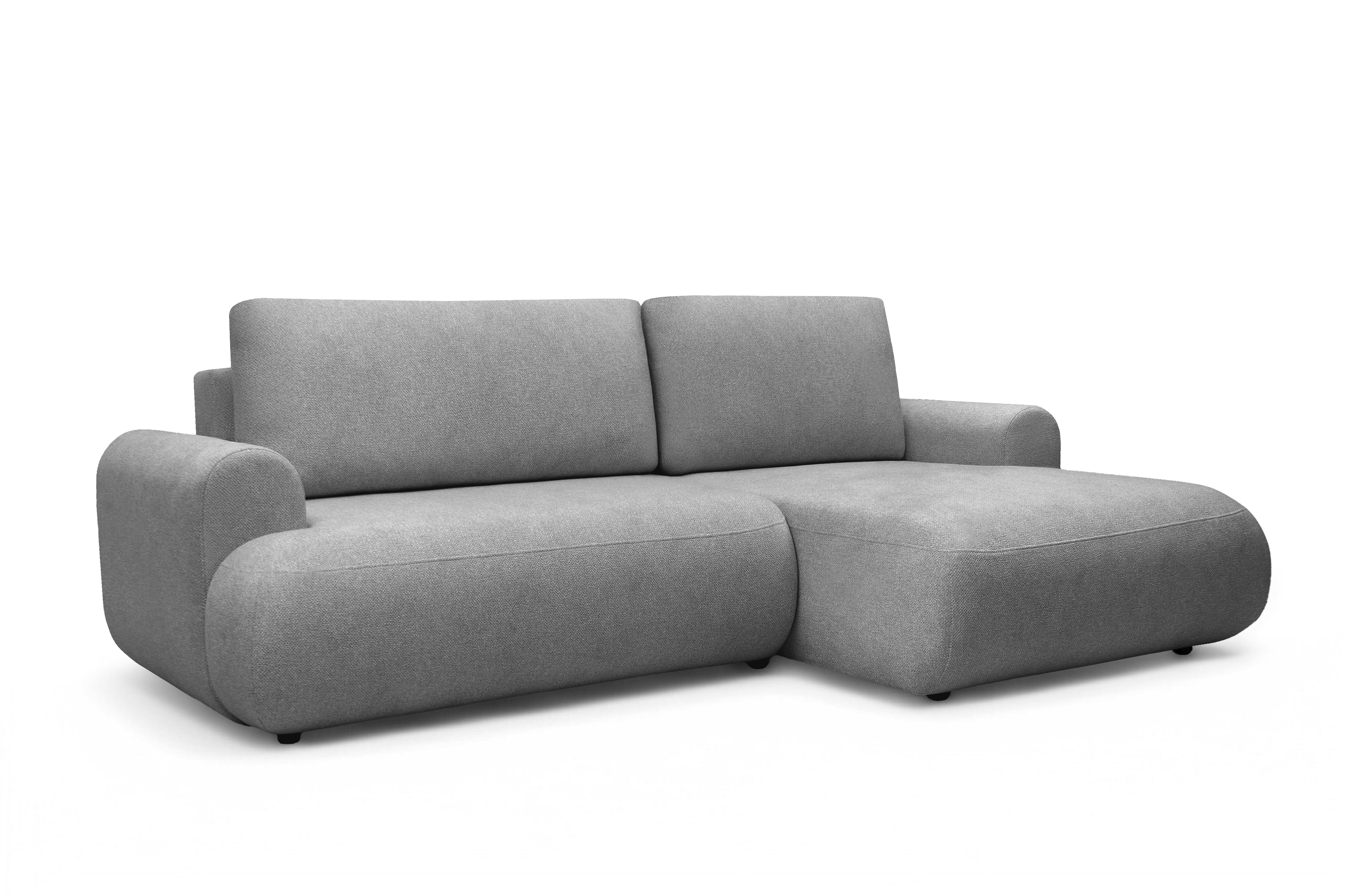 Rozkládací rohová sedací souprava Lotulis Mini pravá - šedá Blur 18 Rohová sedací souprava Lotulis Mini rozkládací pravá - šedá Pletenina hydrofobowa Blur 18