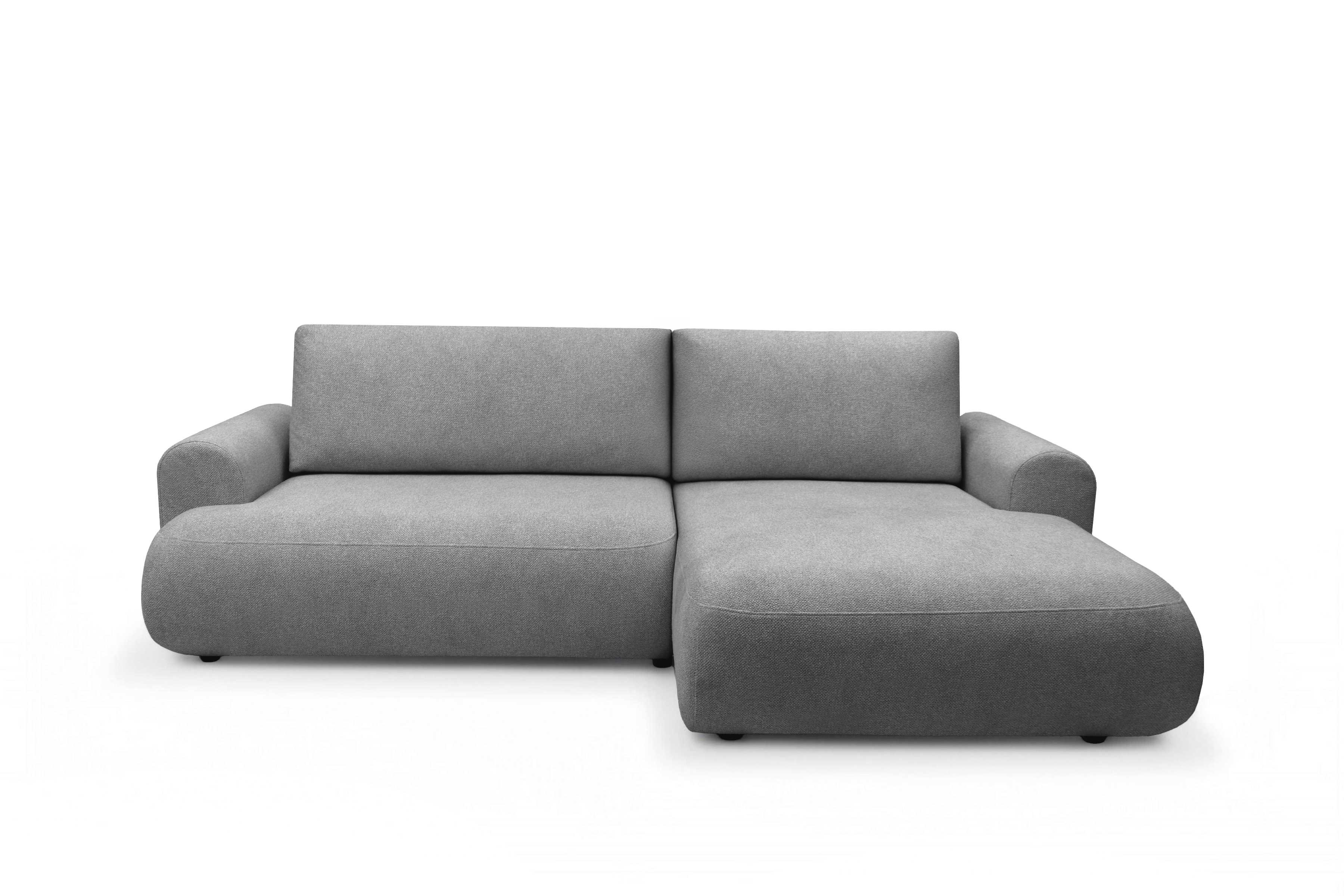 Rozkládací rohová sedací souprava Lotulis Mini pravá - šedá Blur 18 Rohová sedací souprava Lotulis Mini rozkládací pravá - šedá Pletenina hydrofobowa Blur 18