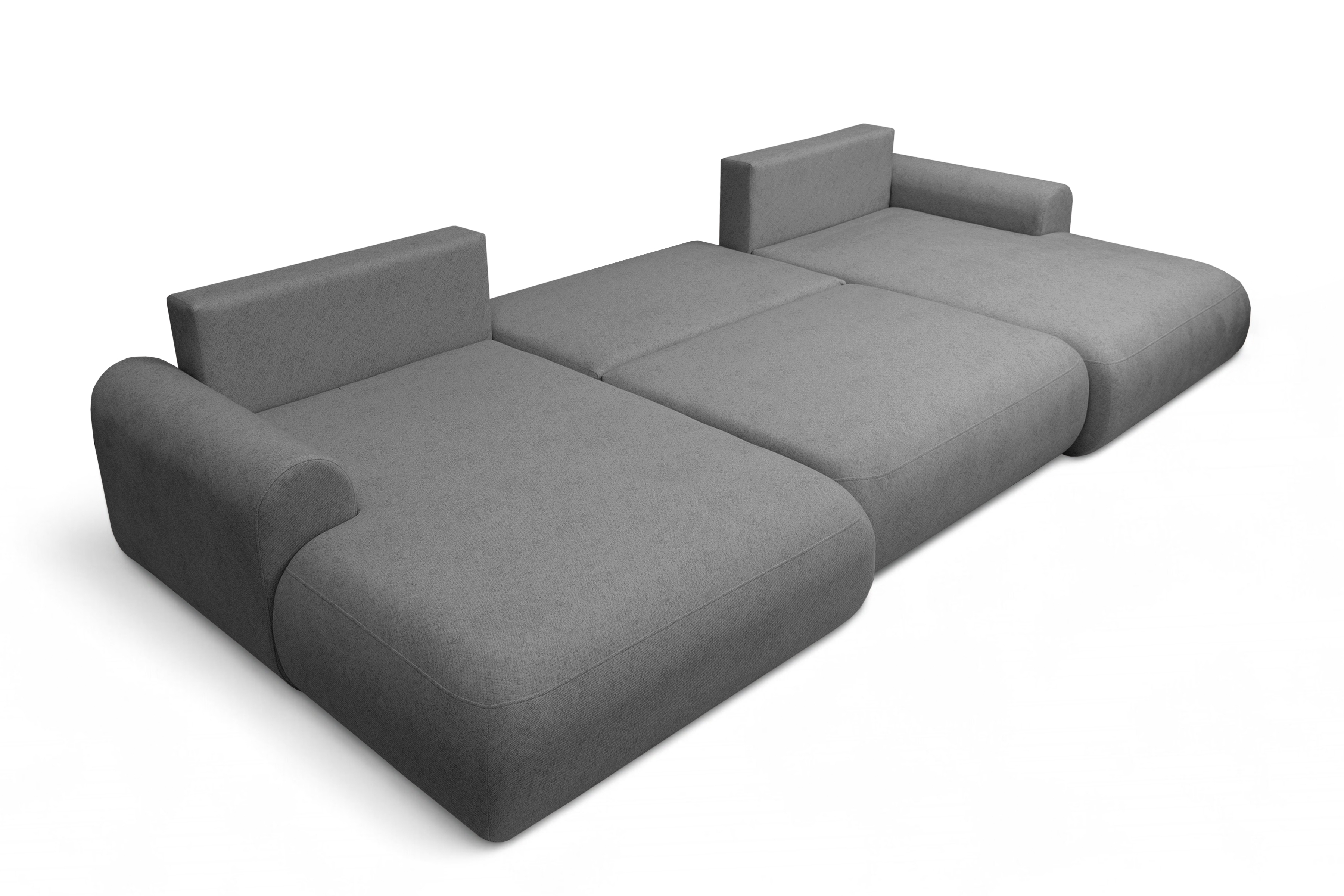 Rozkládací rohová sedací souprava Lotulis U - šedá Ado 1614 Rohová sedací souprava Lotulis U rozkládací - šedá plecionka Ado 1614 