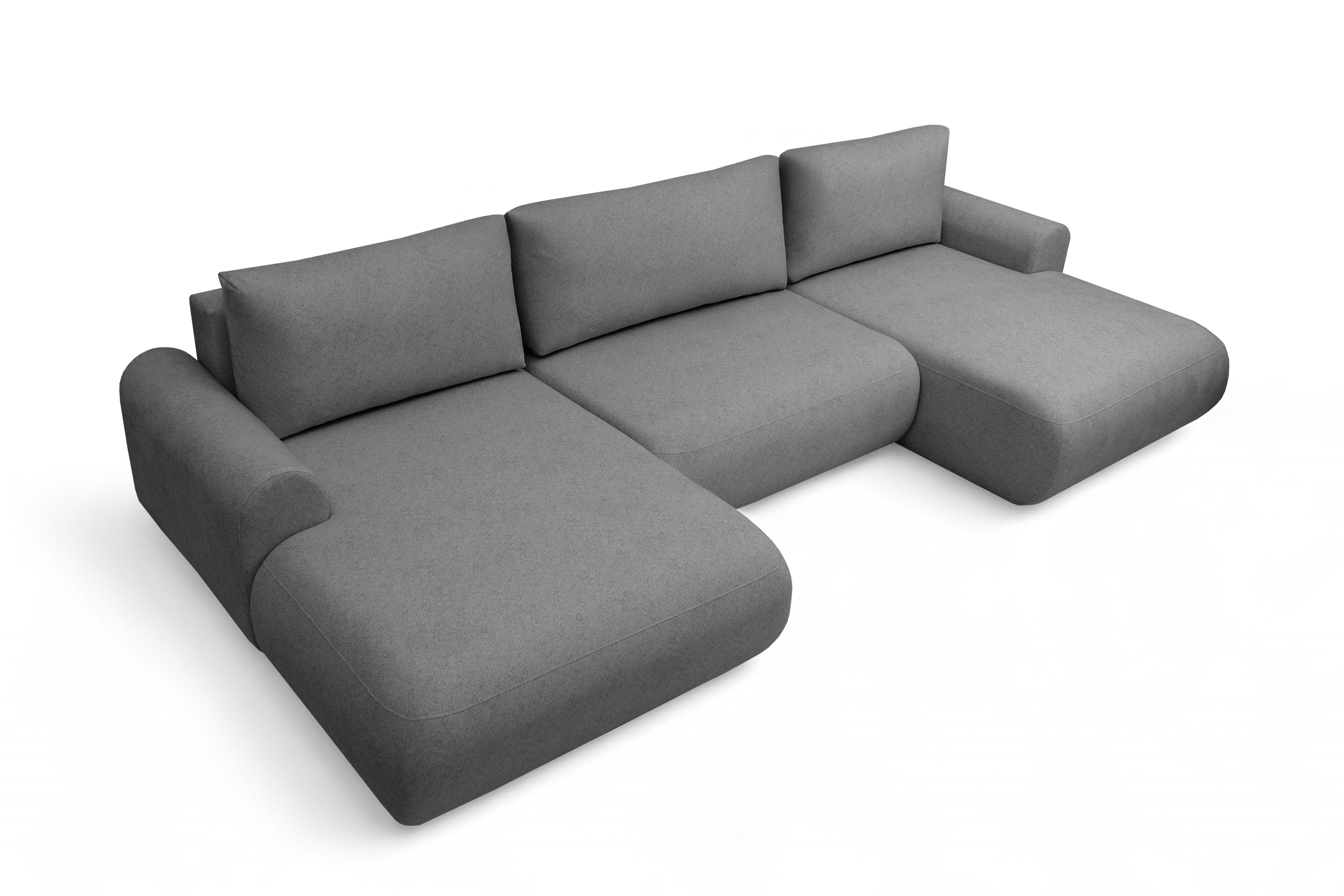 Rozkládací rohová sedací souprava Lotulis U - šedá Ado 1614 Rohová sedací souprava Lotulis U rozkládací - šedá plecionka Ado 1614 