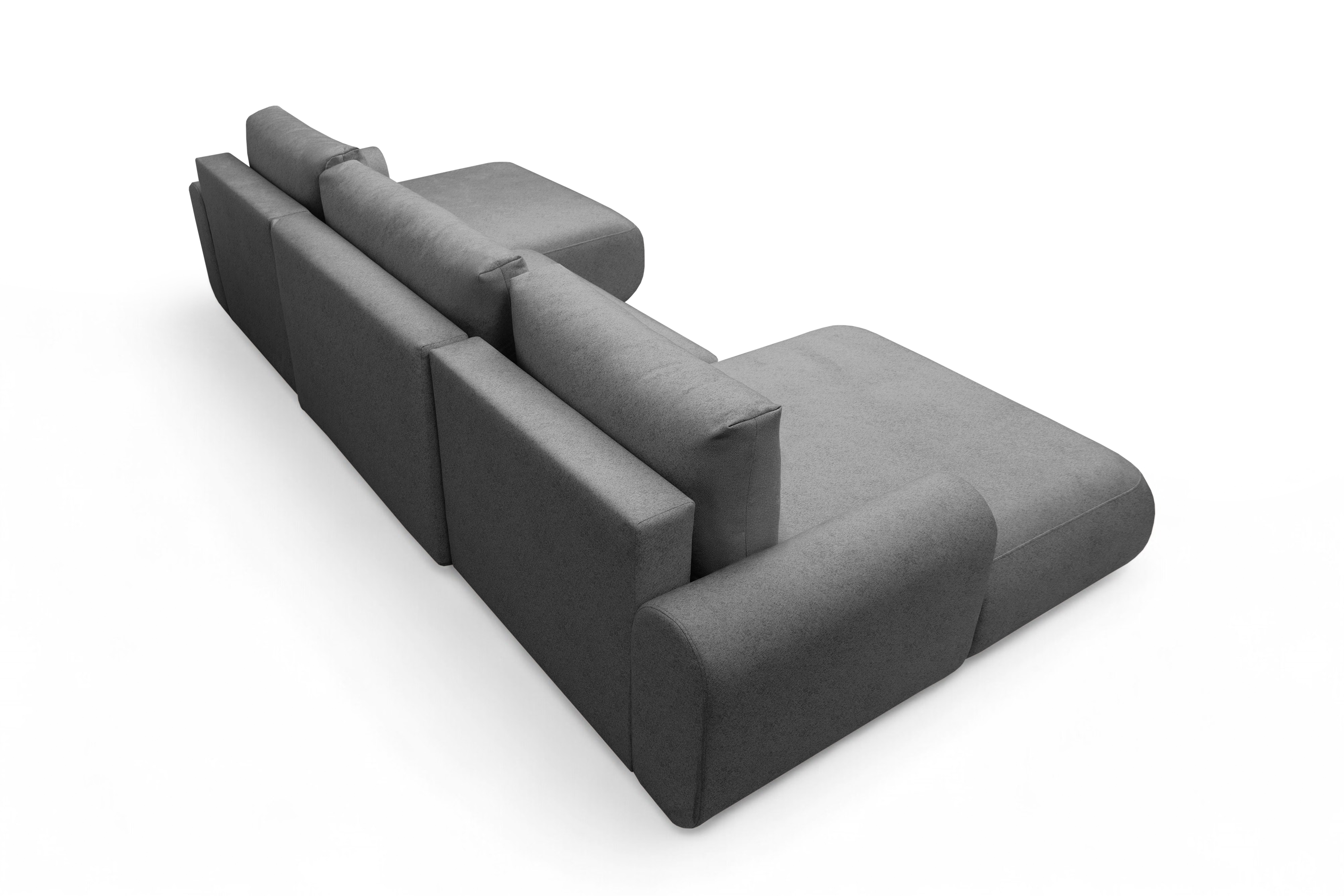 Rozkládací rohová sedací souprava Lotulis U - šedá Ado 1614 Rohová sedací souprava Lotulis U rozkládací - šedá plecionka Ado 1614 