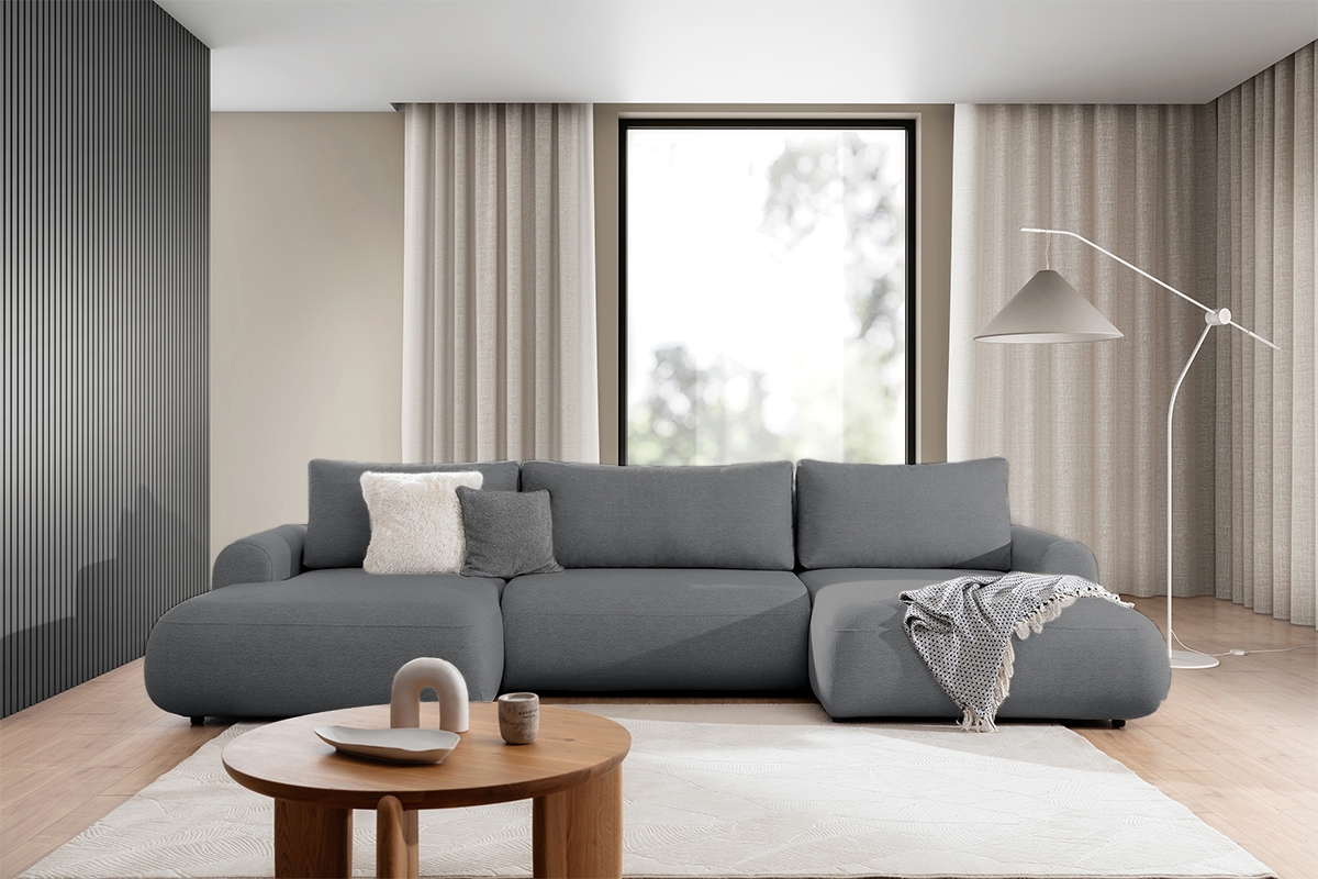 Rozkládací rohová sedací souprava Lotulis U - šedá Ado 1614 Rohová sedací souprava Lotulis U rozkládací - šedá plecionka Ado 1614 