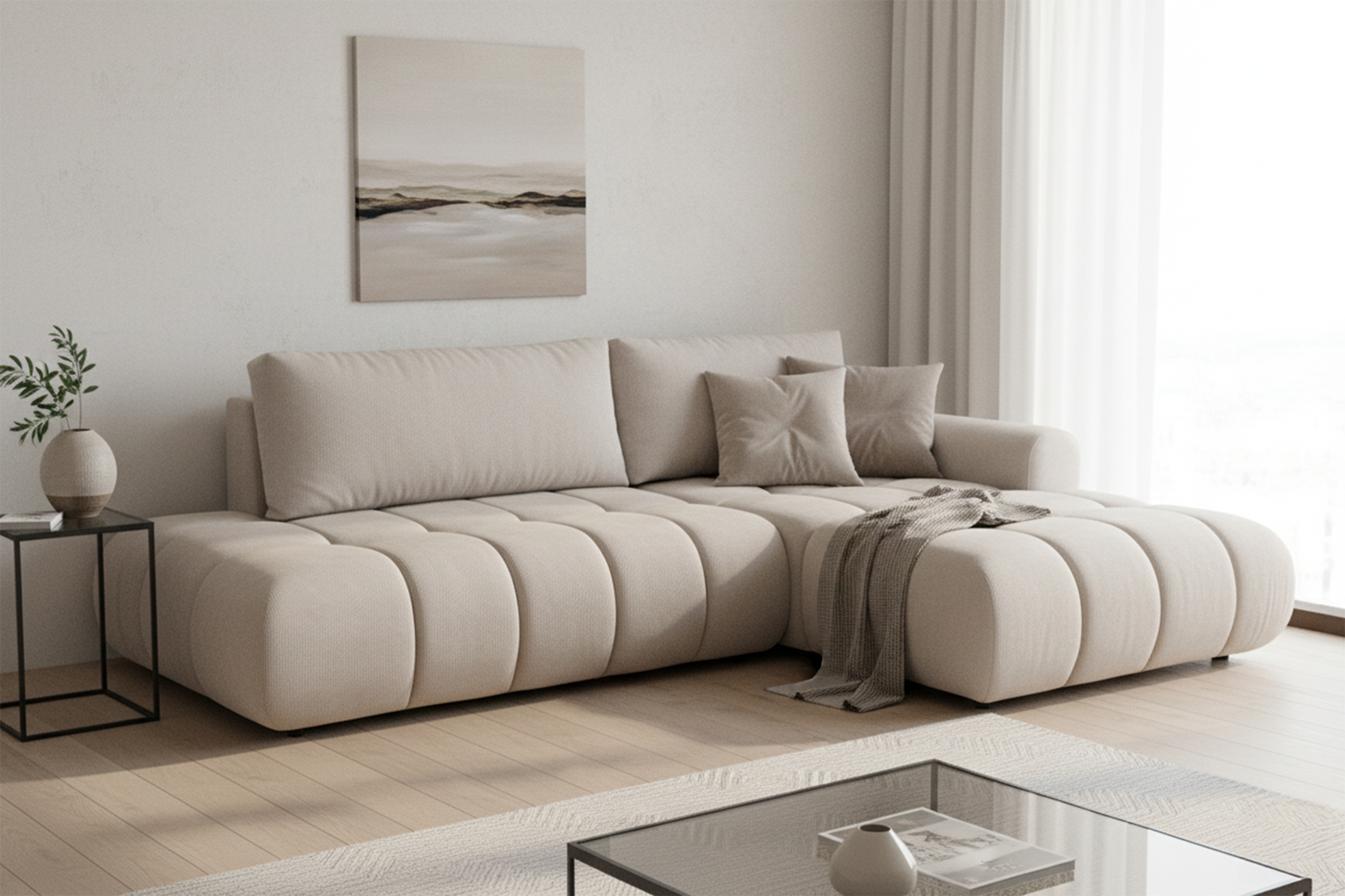 Rohová rozkládací pohovka Lutario L s funkcí spánku Rohová sedací souprava Lutario L II rozkládací 