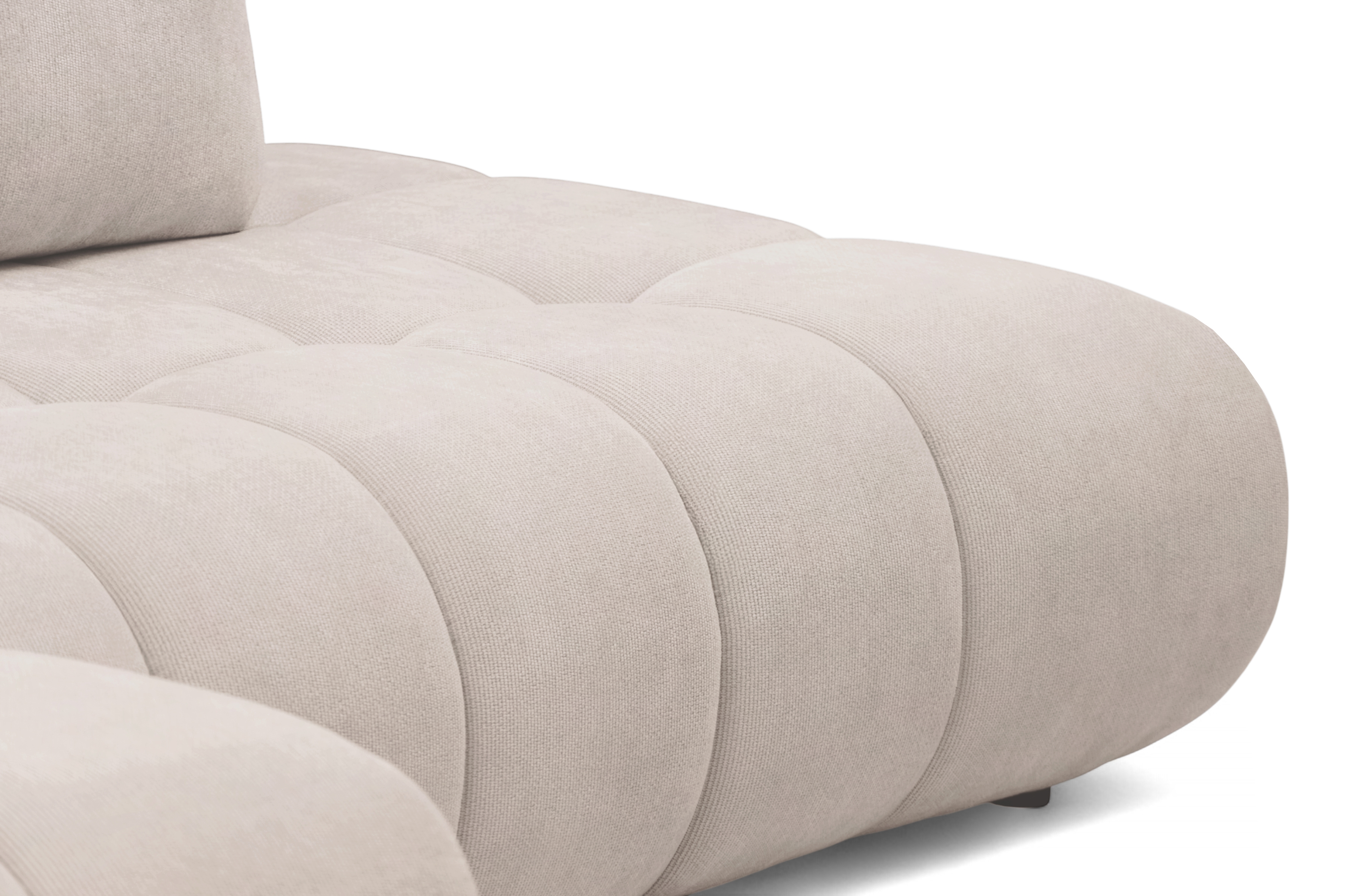 Rohová rozkládací pohovka Lutario L II levá s funkcí spánku - béžová hydrofobní tkanina Venice 2026 Rohová sedací souprava Lutario L II rozkládací levá - béžová plecionka hydrofobowa Venice 2026