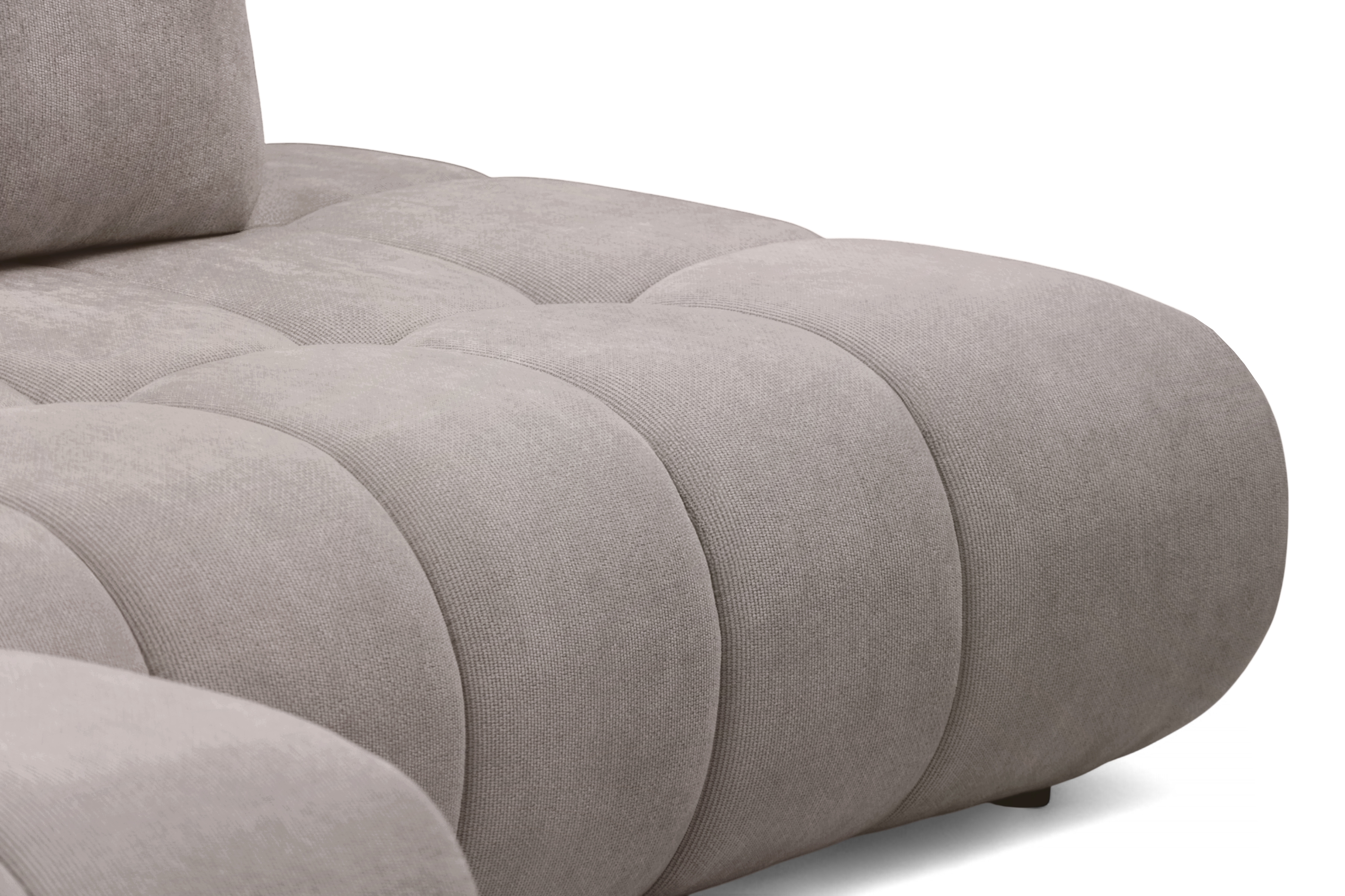 Rohová rozkládací pohovka Lutario L II levá s funkcí spánku - tmavě béžová hydrofobní tkanina Venice 2031 Rohová sedací souprava Lutario L II rozkládací levá - ciemnobezowa plecionka hydrofobowa Venice 2031