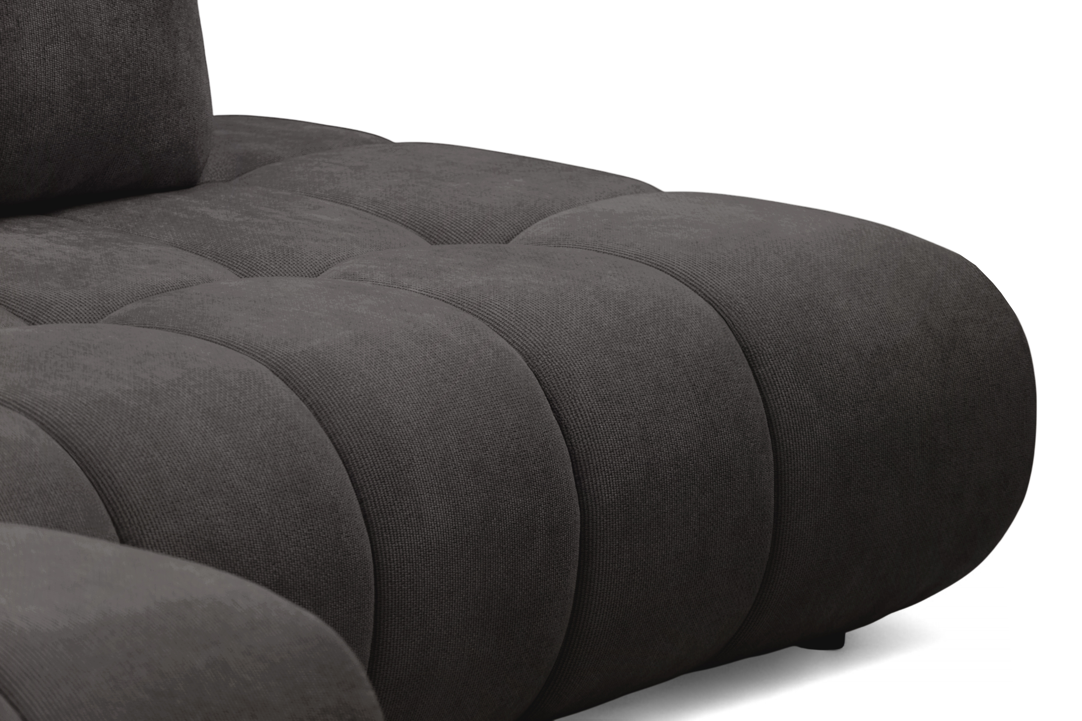 Rohová rozkládací pohovka Lutario L II levá s funkcí spánku - tmavě šedá hydrofobní tkanina Venice 2021 Rohová sedací souprava Lutario L II rozkládací levá - ciemnoszara plecionka hydrofobowa Venice 2021