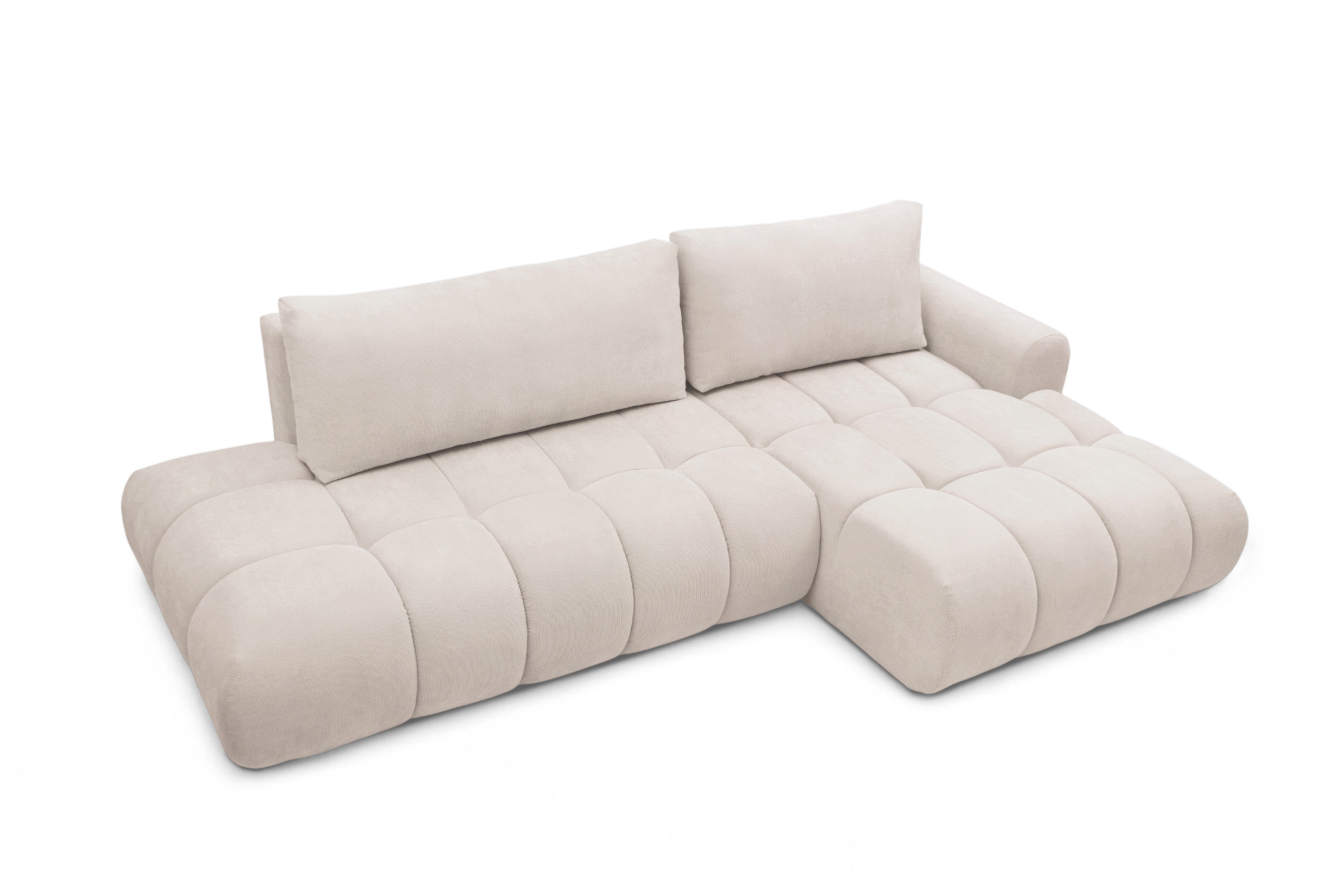 Rohová sedacia súprava Lutario L II s funkciou spania pravá - béžová hydrofóbna pletenina Venice 2026 Rohová sedacia súprava Lutario L II s funkciou spánku pravá strana - Béžová plecionka hydrofobowa Venice 2026