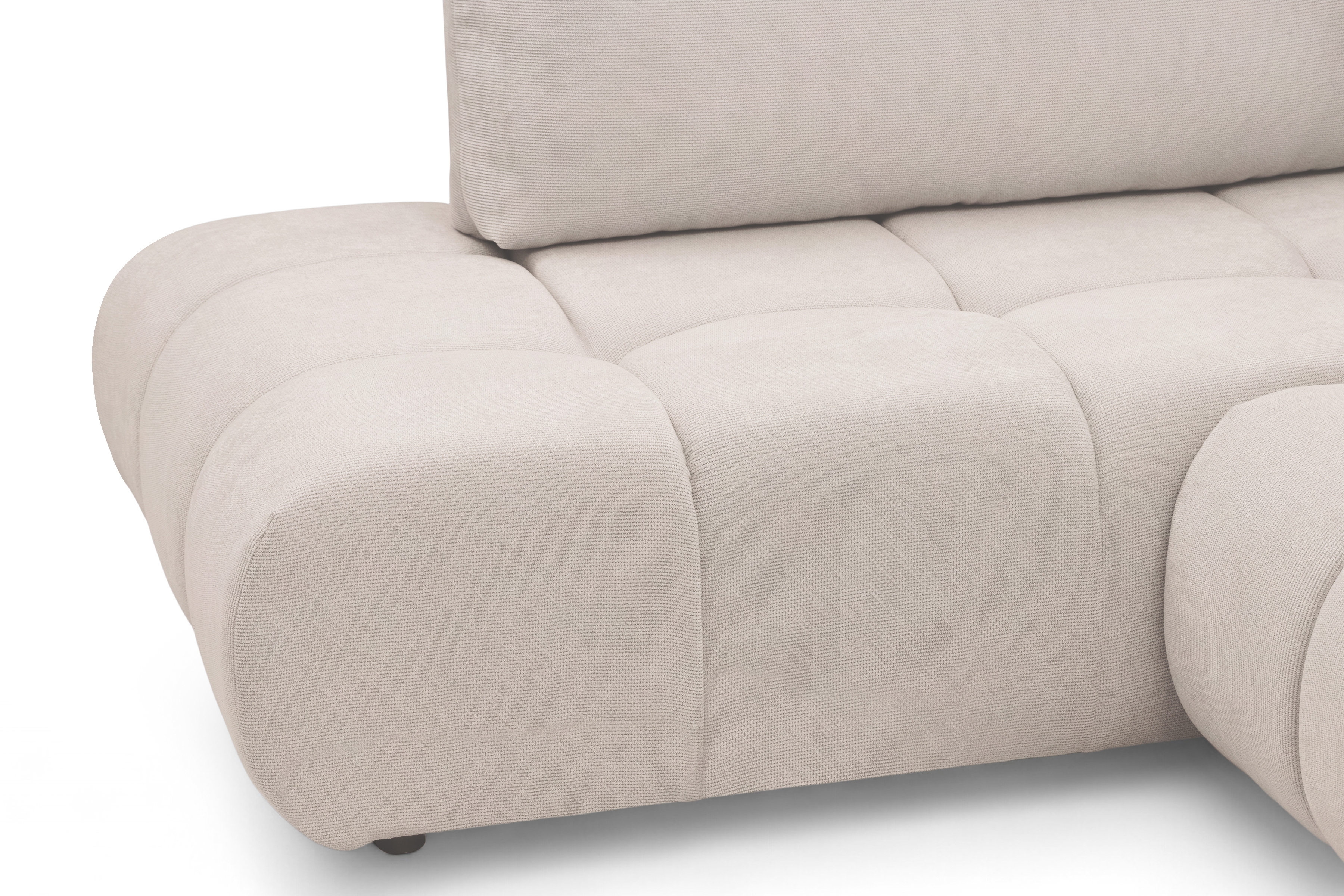 Rohová sedacia súprava Lutario L ľavá s funkciou spania - béžová hydrofóbna pletená látka Venice 2026 Rohová sedacia súprava Lutario L s funkciou spánku Ľavá strana - Béžová plecionka hydrofobowa Venice 2026