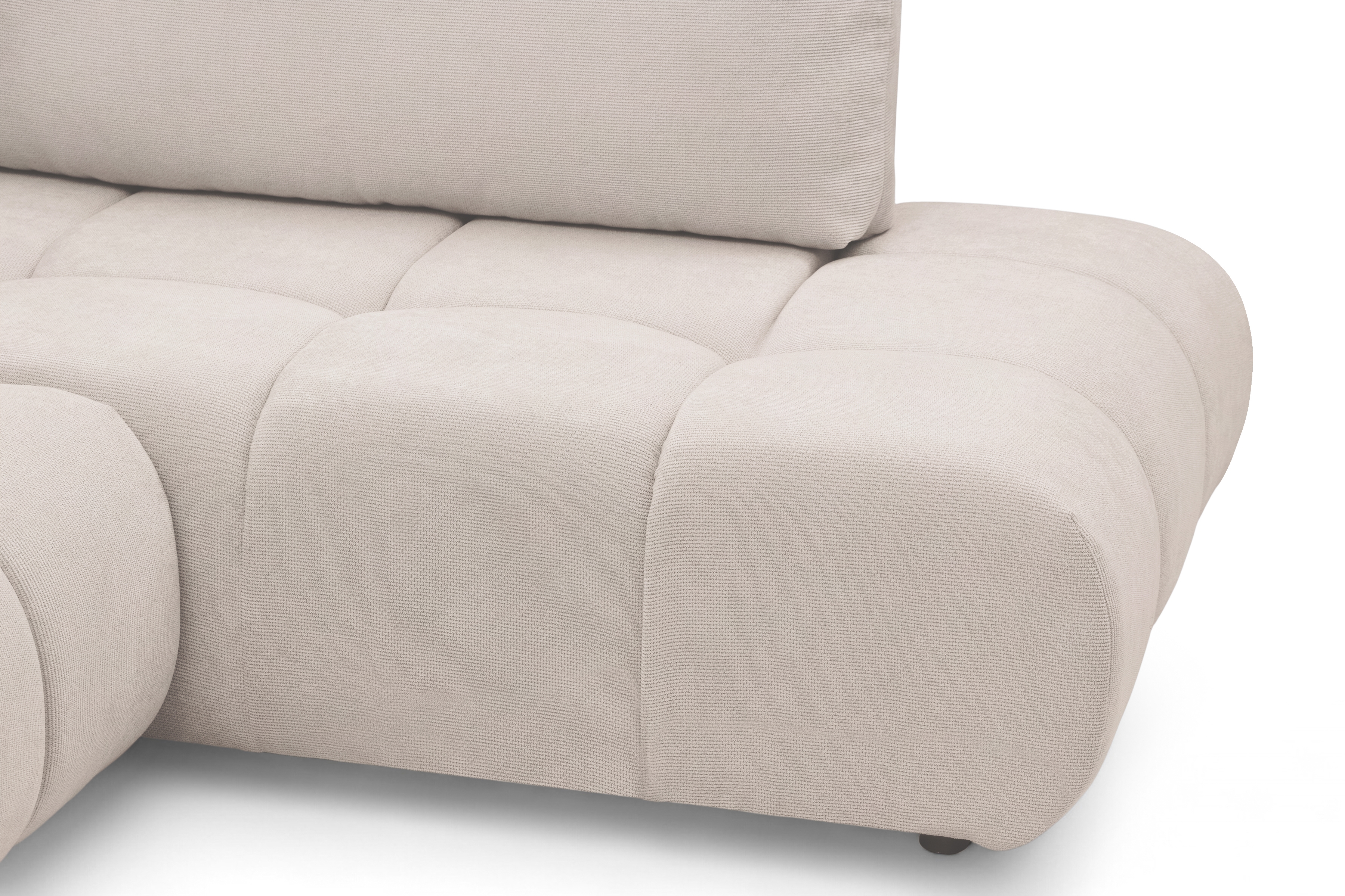 Rohová sedacia súprava Lutario L pravá s funkciou spania - béžová hydrofóbna pletená látka Venice 2026 Rohová sedacia súprava Lutario L s funkciou spánku pravá strana - Béžová plecionka hydrofobowa Venice 2026