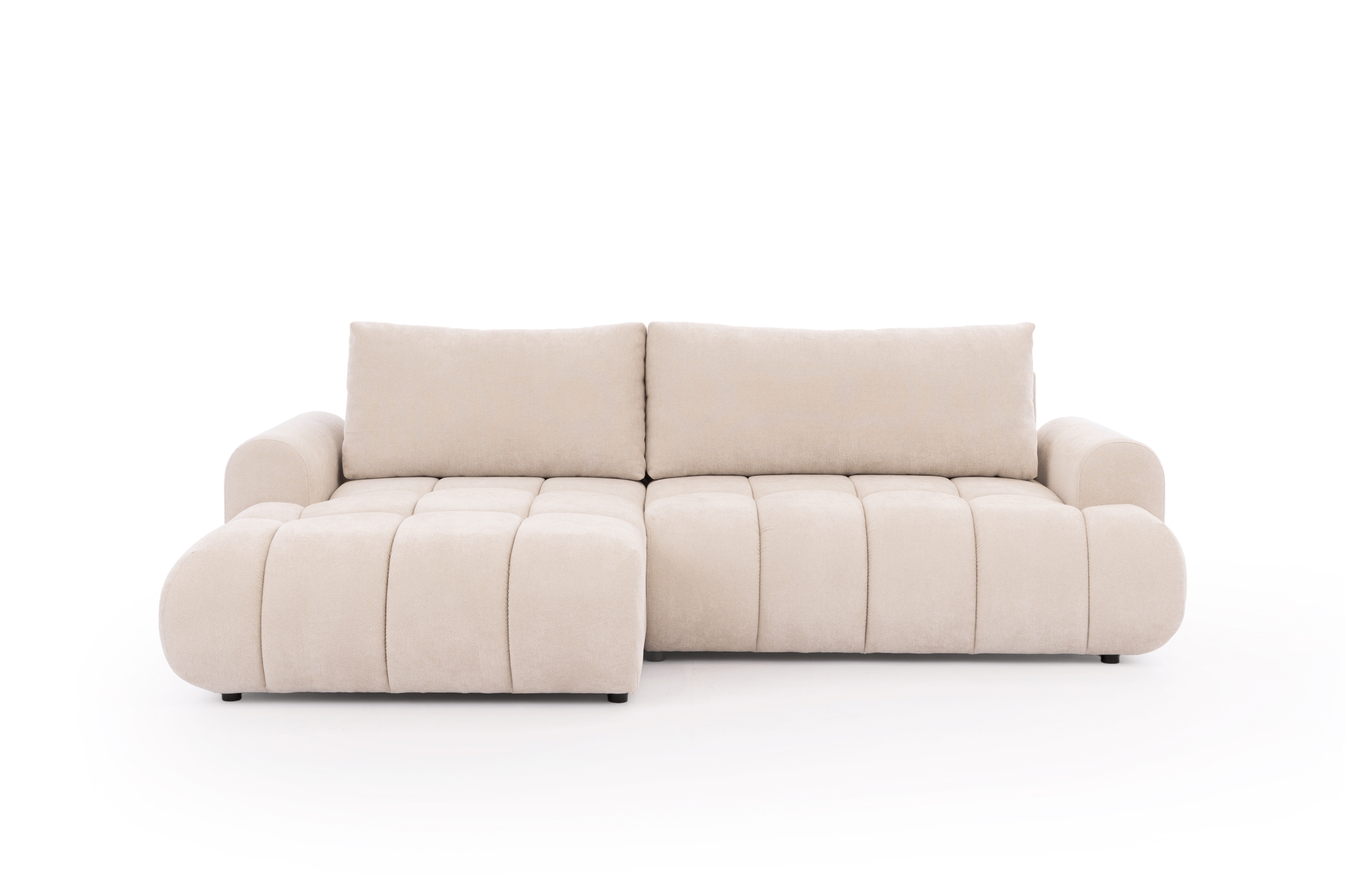 Rozkládací rohová sedací souprava Lutario Mini levá - béžová Venice 2026 Rohová sedací souprava Lutario Mini rozkládací levá - béžová plecionka hydrofobowa Venice 2026