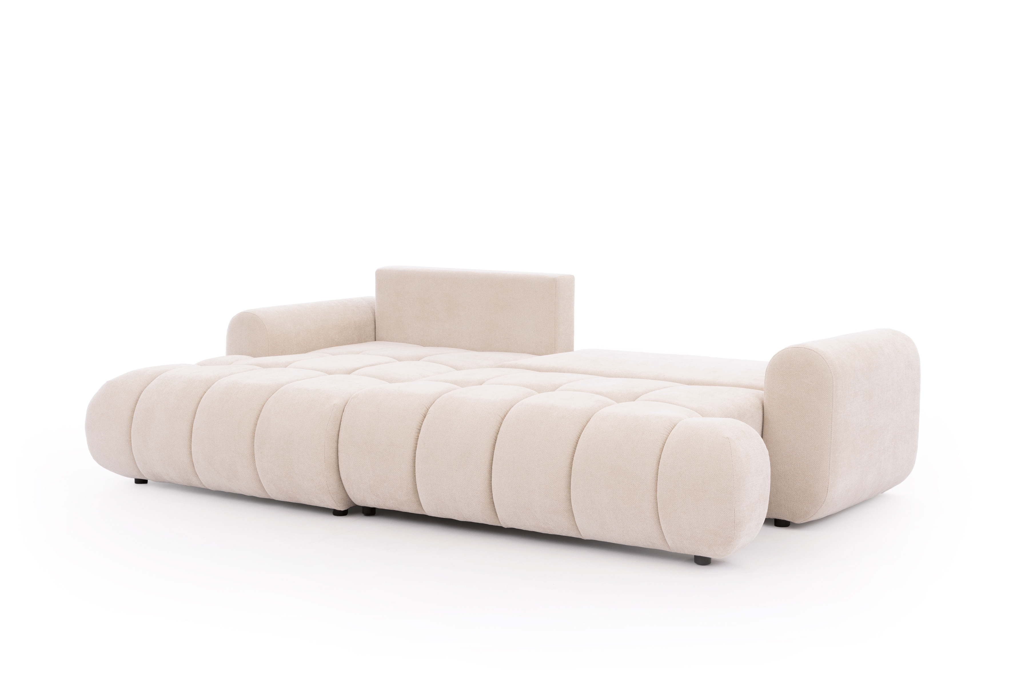 Rozkládací rohová sedací souprava Lutario Mini levá - béžová Venice 2026 Rohová sedací souprava Lutario Mini rozkládací levá - béžová plecionka hydrofobowa Venice 2026