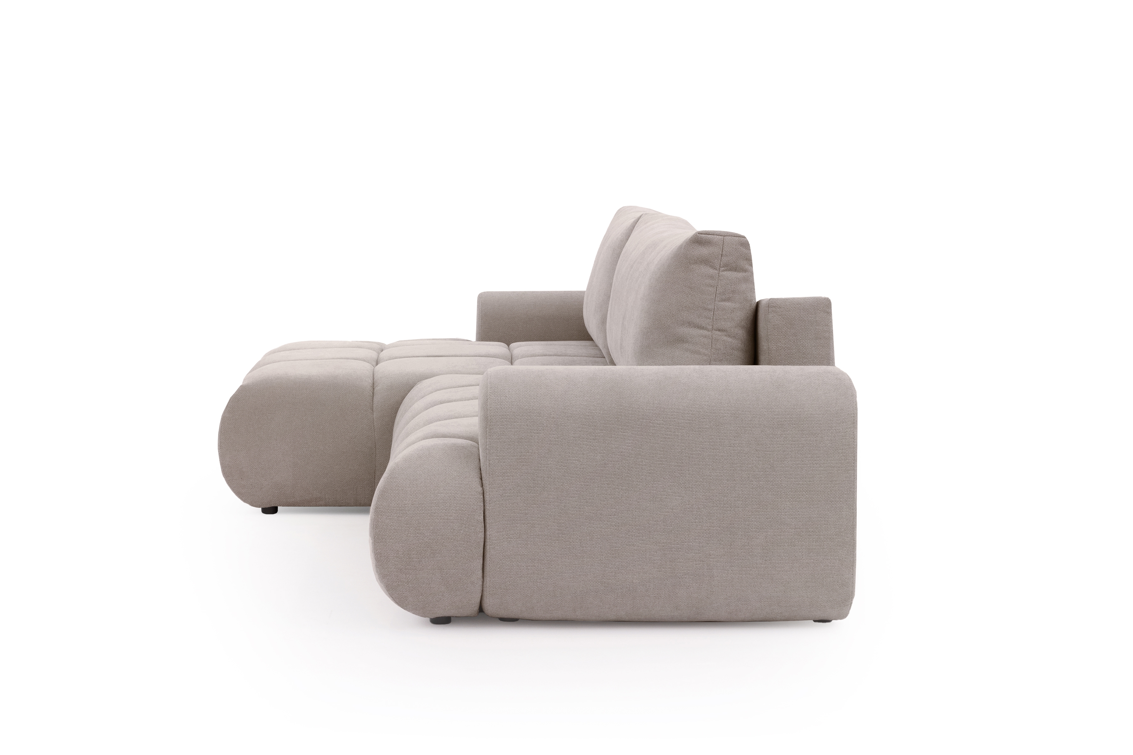 Rozkládací rohová sedací souprava Lutario Mini levá - tmavě béžová Venice 2031 Rohová sedací souprava Lutario Mini rozkládací levá - ciemnobezowa plecionka hydrofobowa Venice 2031