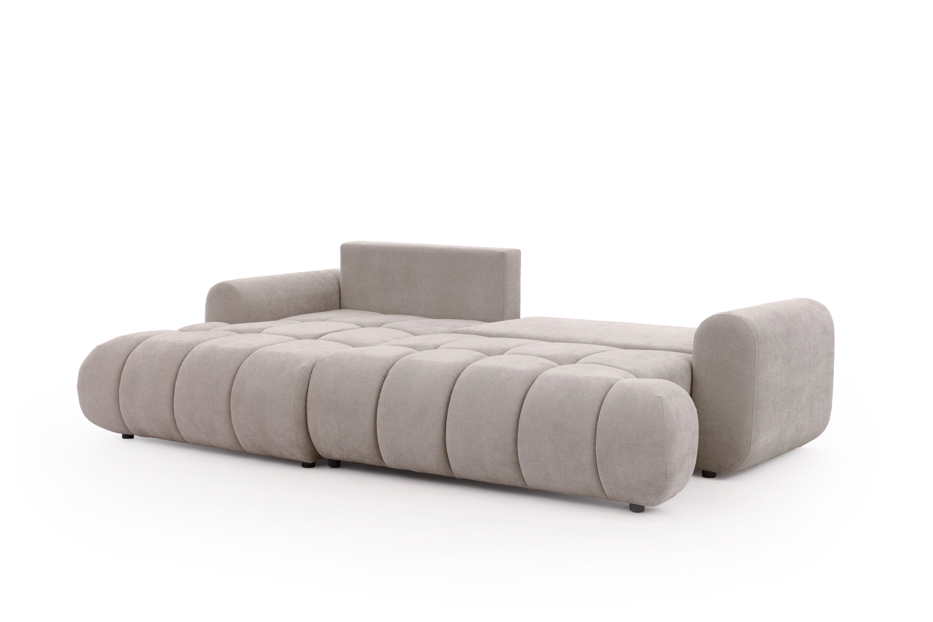 Rozkládací rohová sedací souprava Lutario Mini levá - tmavě béžová Venice 2031 Rohová sedací souprava Lutario Mini rozkládací levá - ciemnobezowa plecionka hydrofobowa Venice 2031