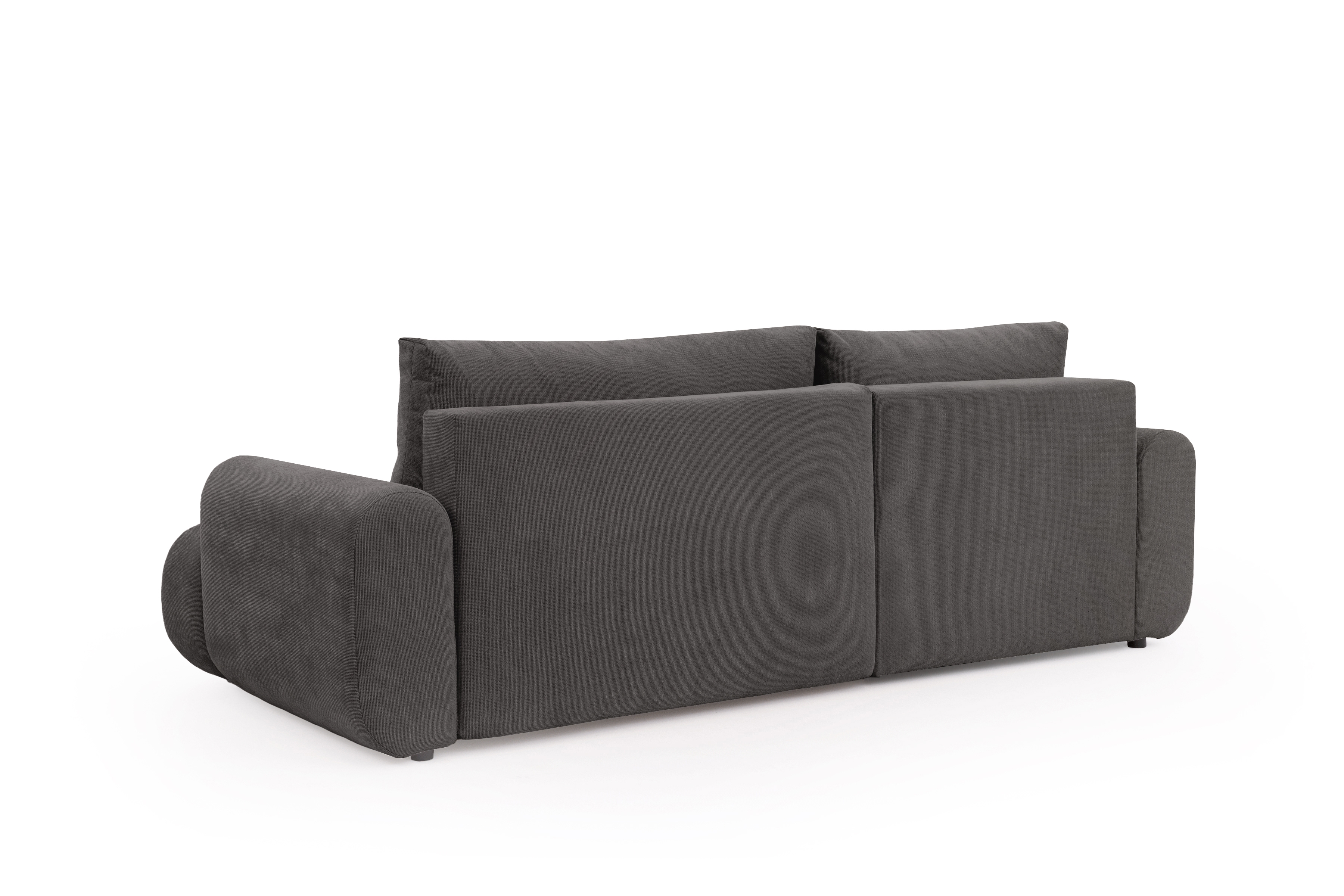 Rozkládací rohová sedací souprava Lutario Mini levá - tmavě šedá Venice 2021 Rohová sedací souprava Lutario Mini rozkládací levá - ciemnoszara plecionka hydrofobowa Venice 2021