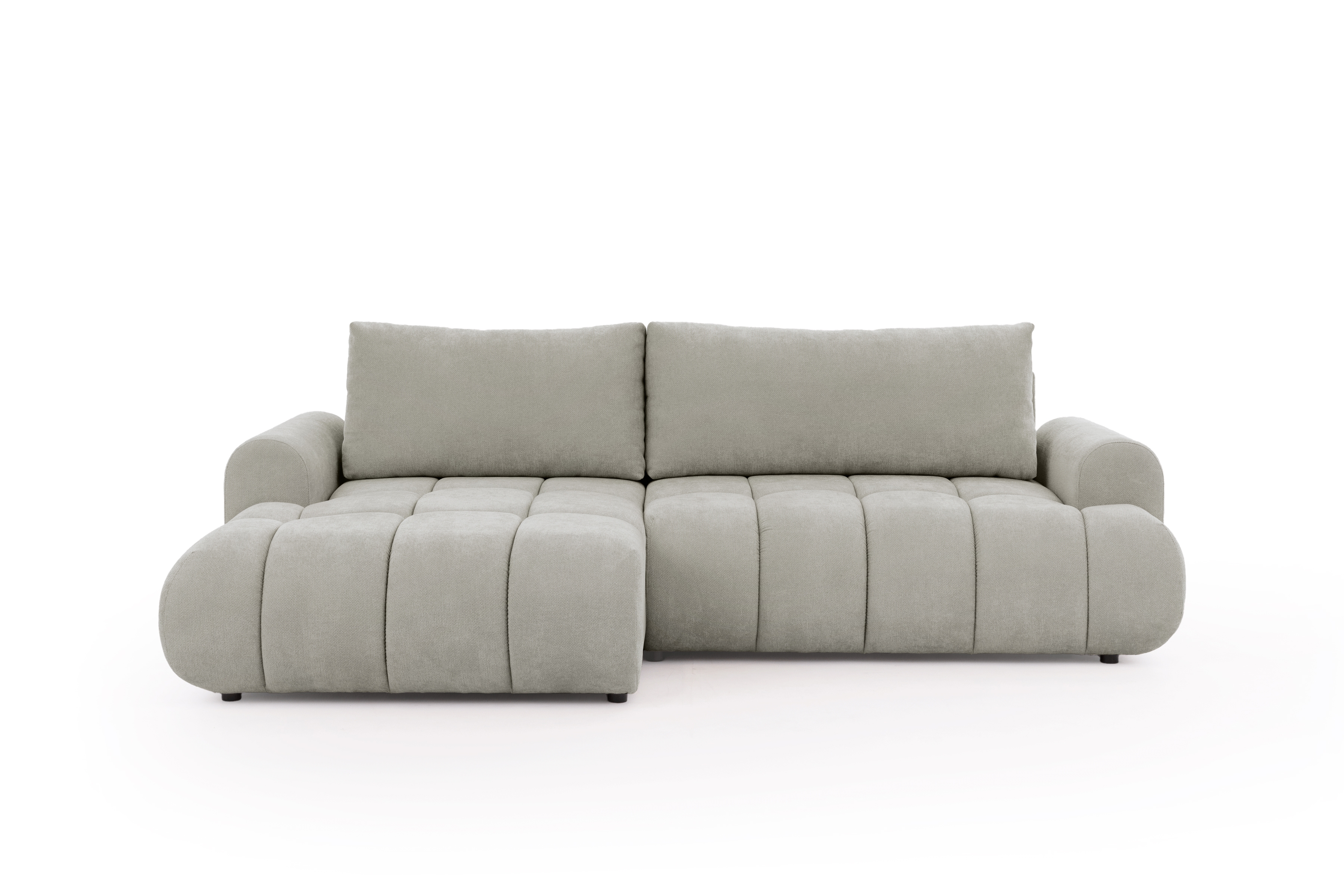 Rohová sedačka Lutario Mini s rozkladem levá - šedá látka Nazar 225.03 Rohová sedací souprava Lutario Mini rozkládací levá - šedá potahová látka Nazar 225.03