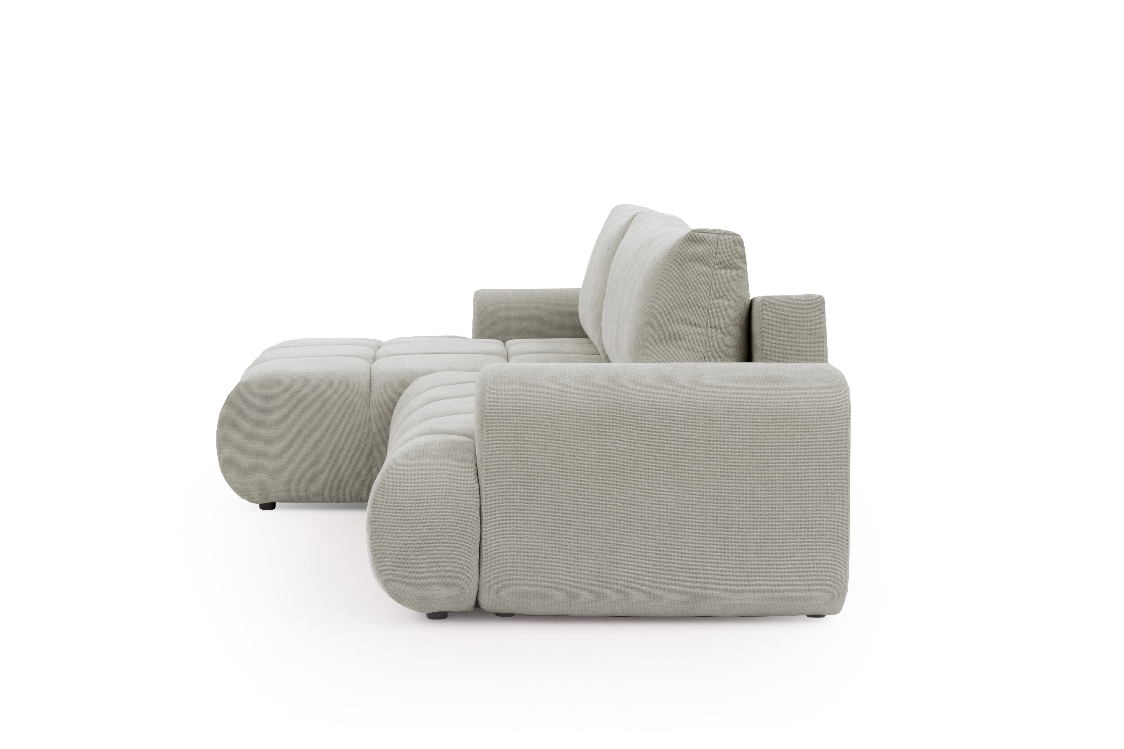 Rohová sedačka Lutario Mini s rozkladem levá - šedá látka Nazar 225.03 Rohová sedací souprava Lutario Mini rozkládací levá - šedá potahová látka Nazar 225.03