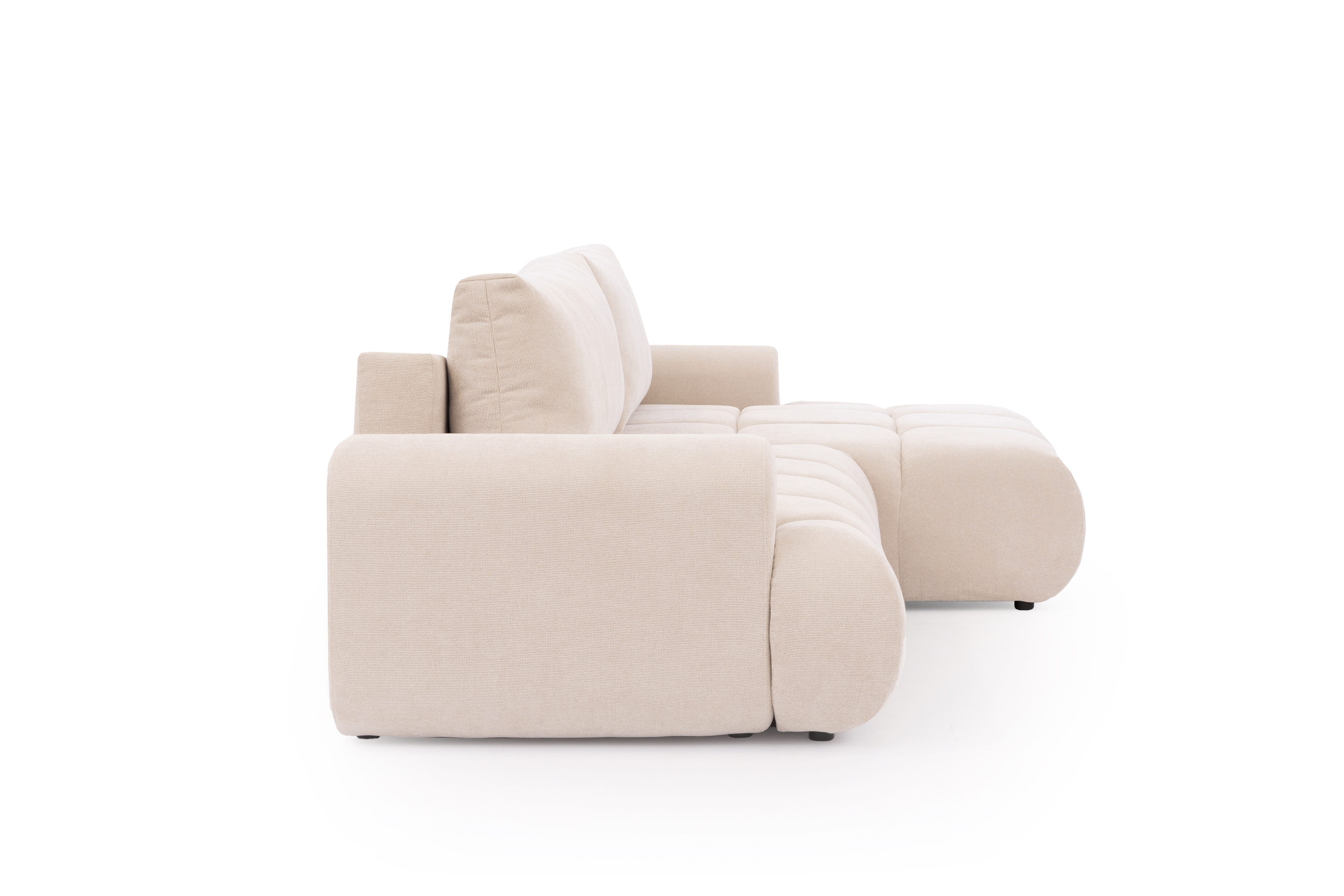 Rozkládací rohová sedací souprava Lutario Mini pravá - béžová Venice 2026 Rohová sedací souprava Lutario Mini rozkládací pravá - béžová plecionka hydrofobowa Venice 2026