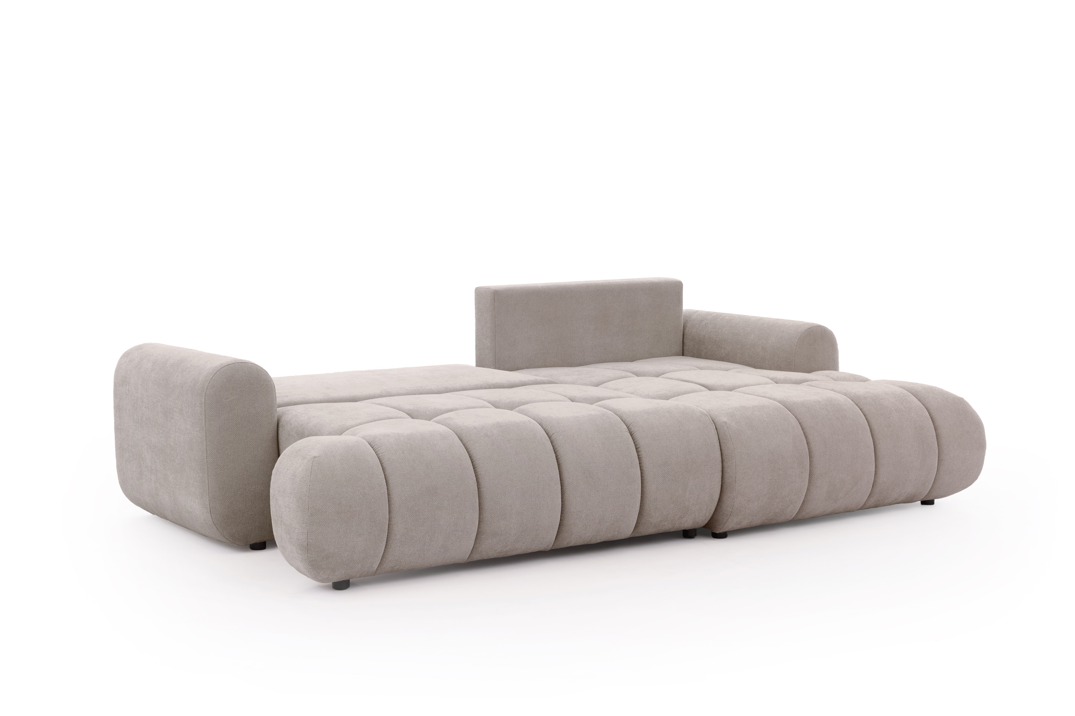 Rozkládací rohová sedací souprava Lutario Mini pravá - tmavě béžová Venice 2031 Rohová sedací souprava Lutario Mini rozkládací pravá - ciemnobezowa plecionka hydrofobowa Venice 2031